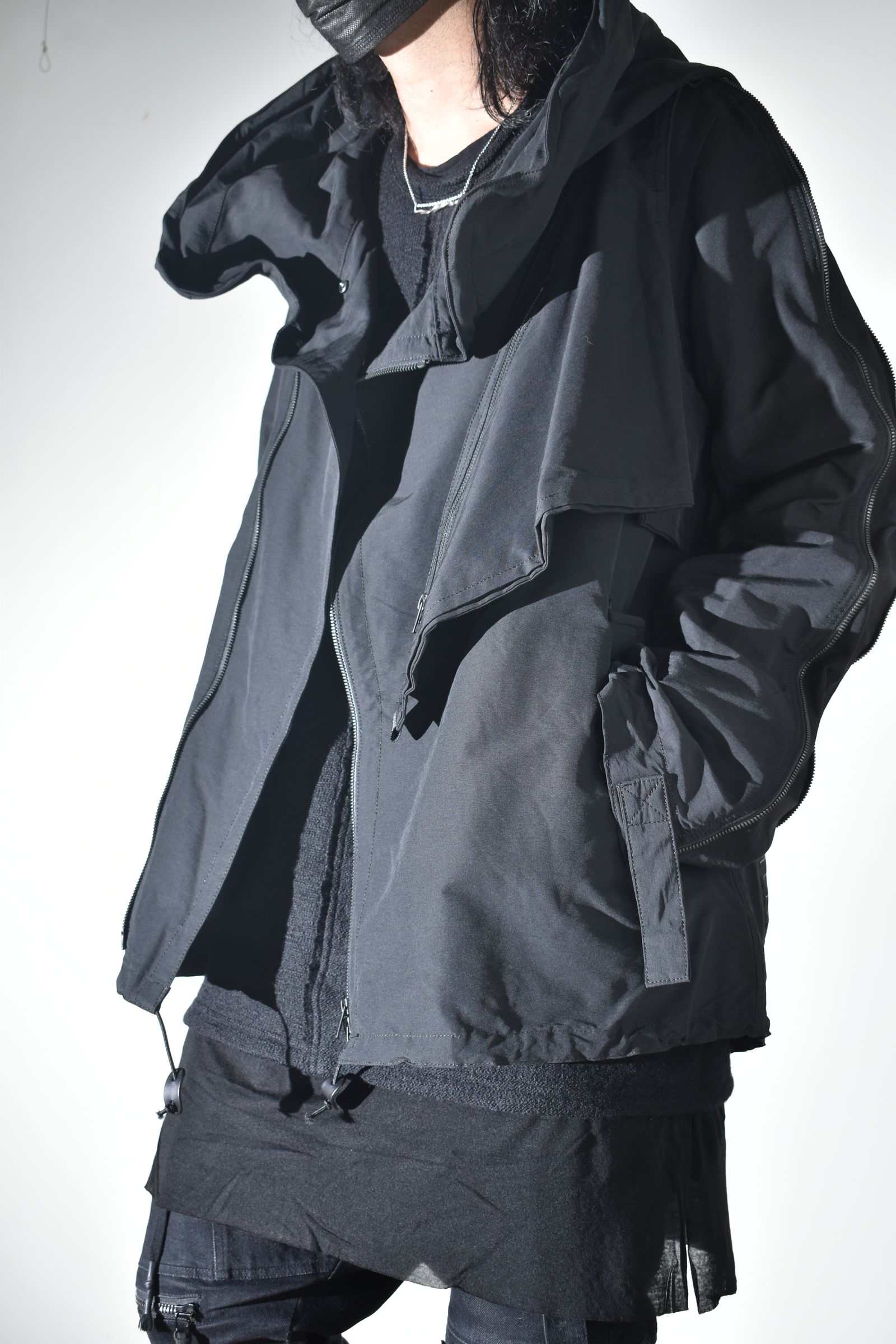 Multi Zip Short Mods Coat"Black" / マルチジップショートモッズコート"ブラック"