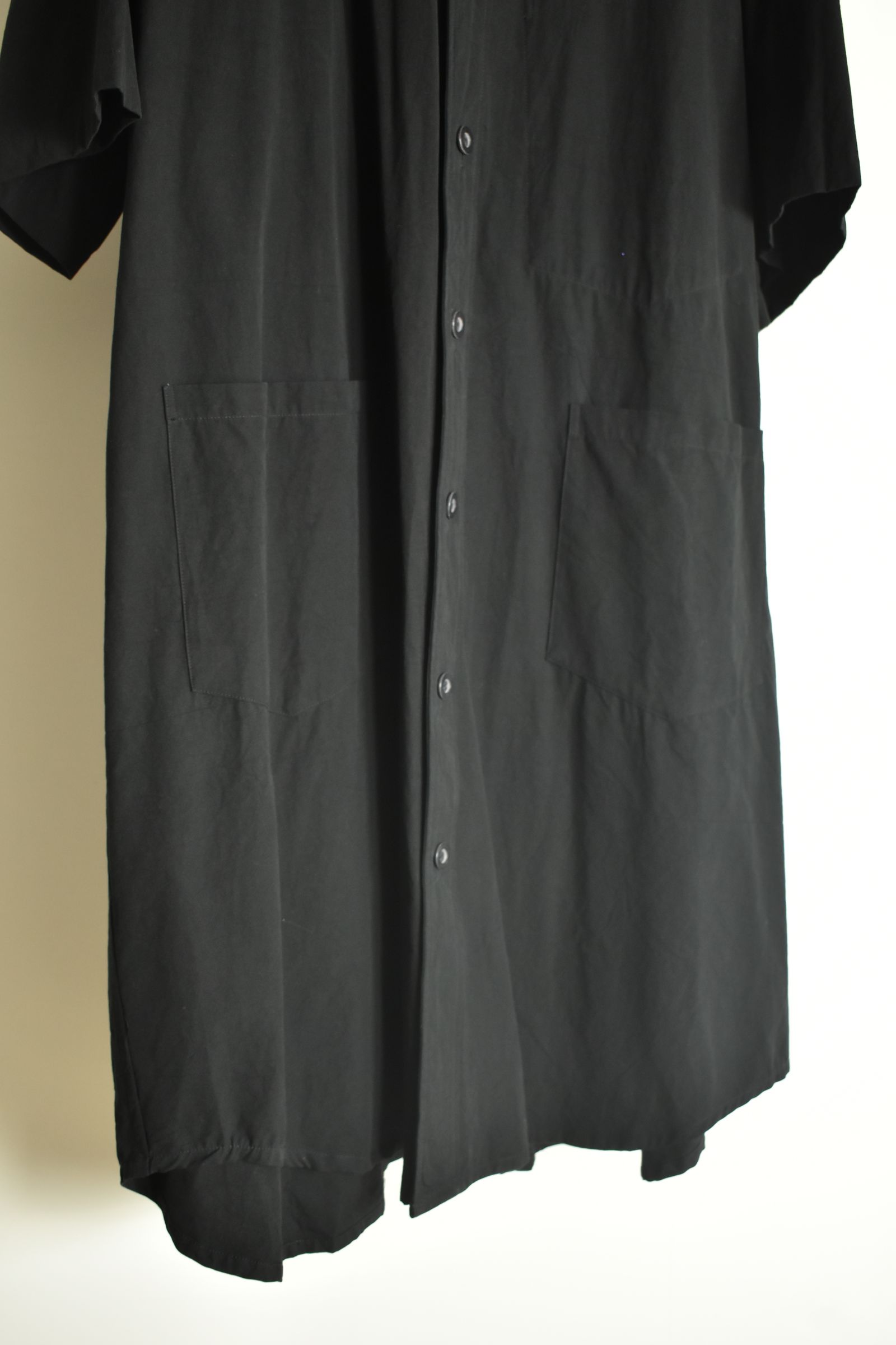 Cotton Broad Short-Sleeved Big Shirt &Dress"Black" / コットンブロード半袖ビッグシャツ / ワンピース"ブラック"