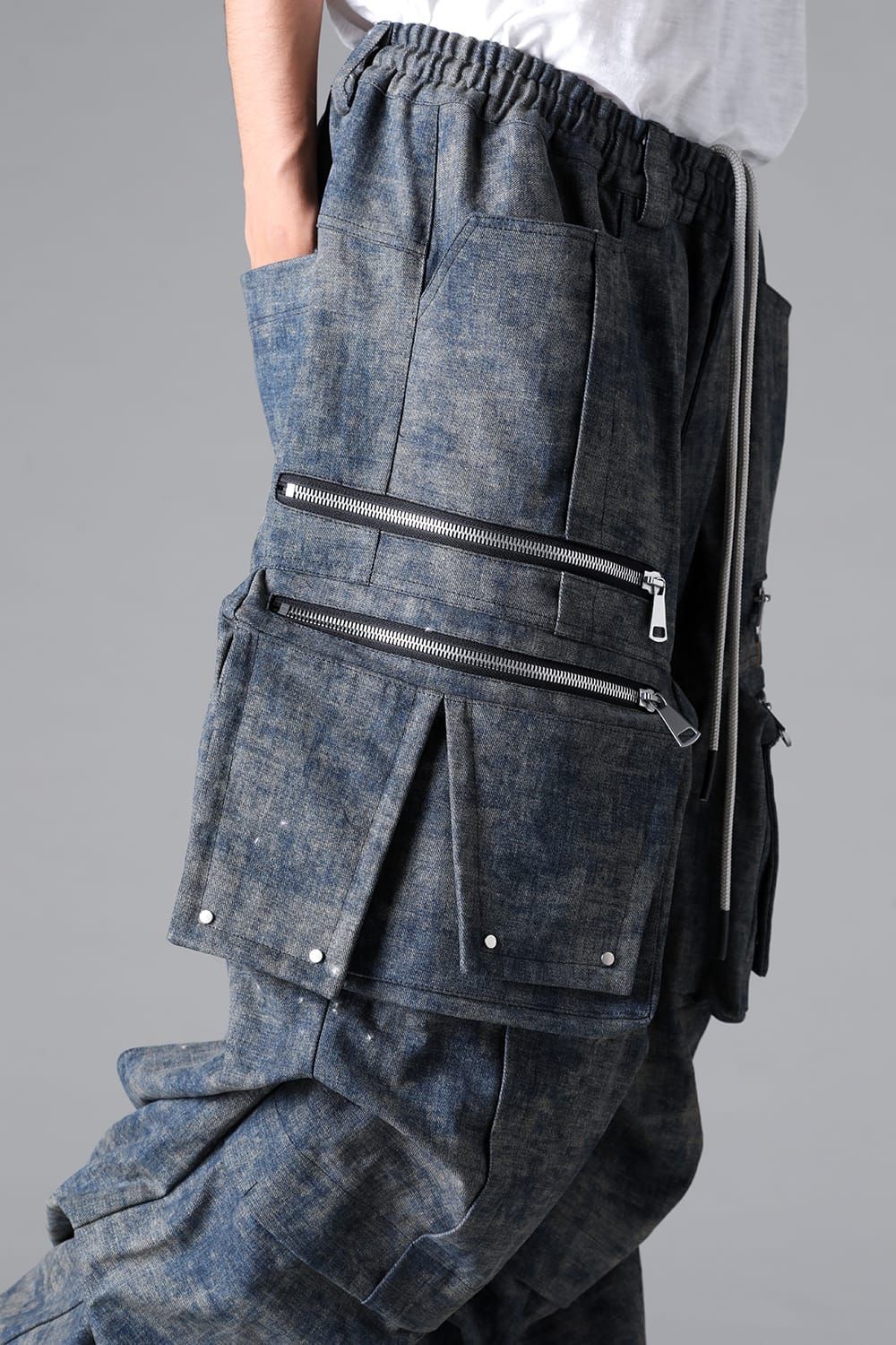 《2026SS先行予約》Blended Shades Denim Cargo Tuck Wide Pants"D.verdigris / L.verdigris /Steel Blue"/ ブレンデッドシェイドデニムカーゴタックワイドパンツ"ダークベルディグリ/ライトベルディグリ/スティールブルー"