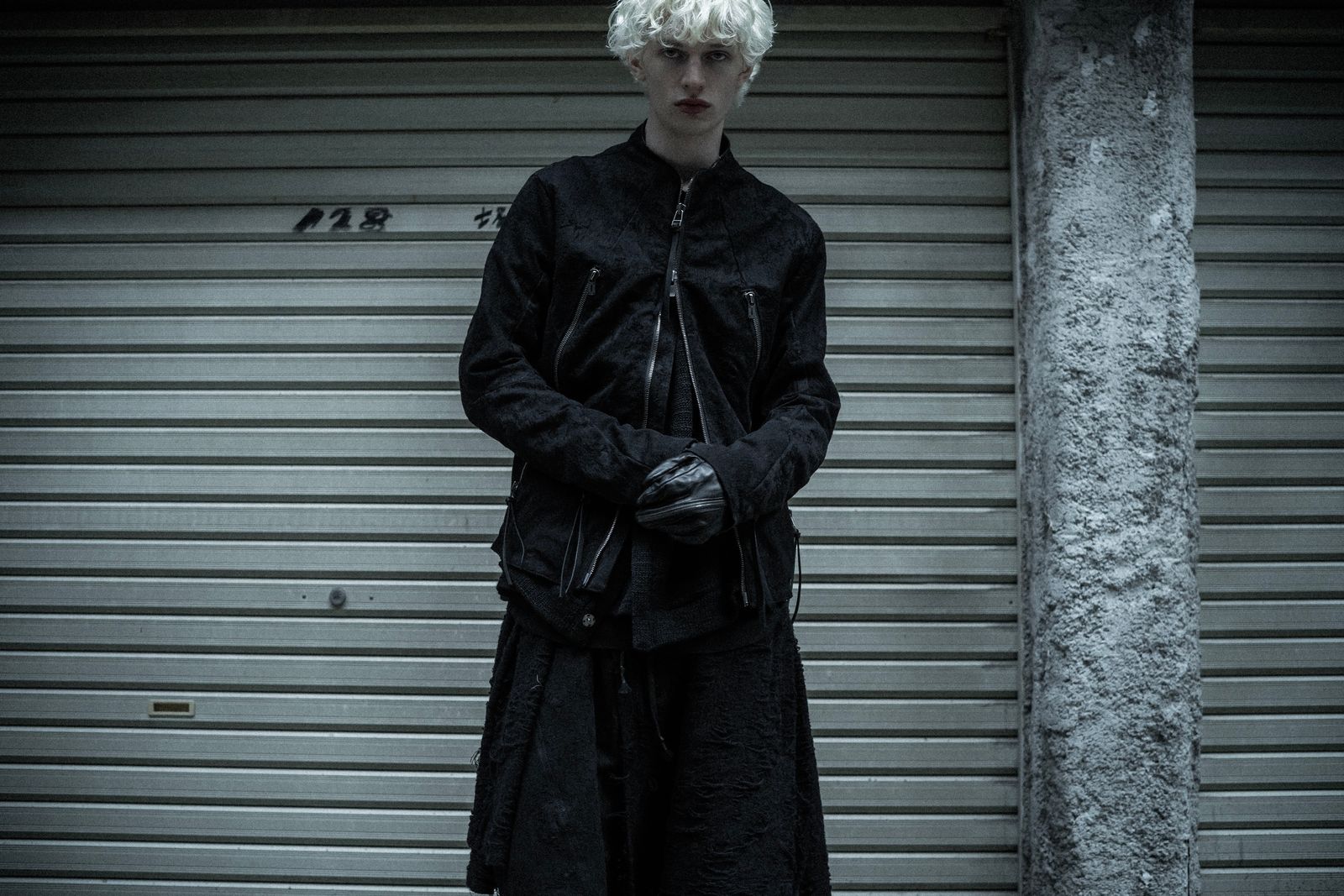 Damage Jacquard Single Rider Jacket"Black" / ダメージジャガードシングルライダースジャケット"ブラック"