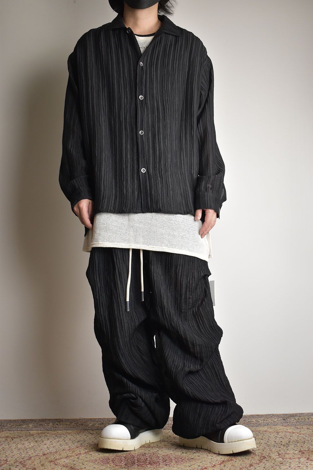 Sheer Yoryu Shirts"Black"/シアーシャツ"ブラック"