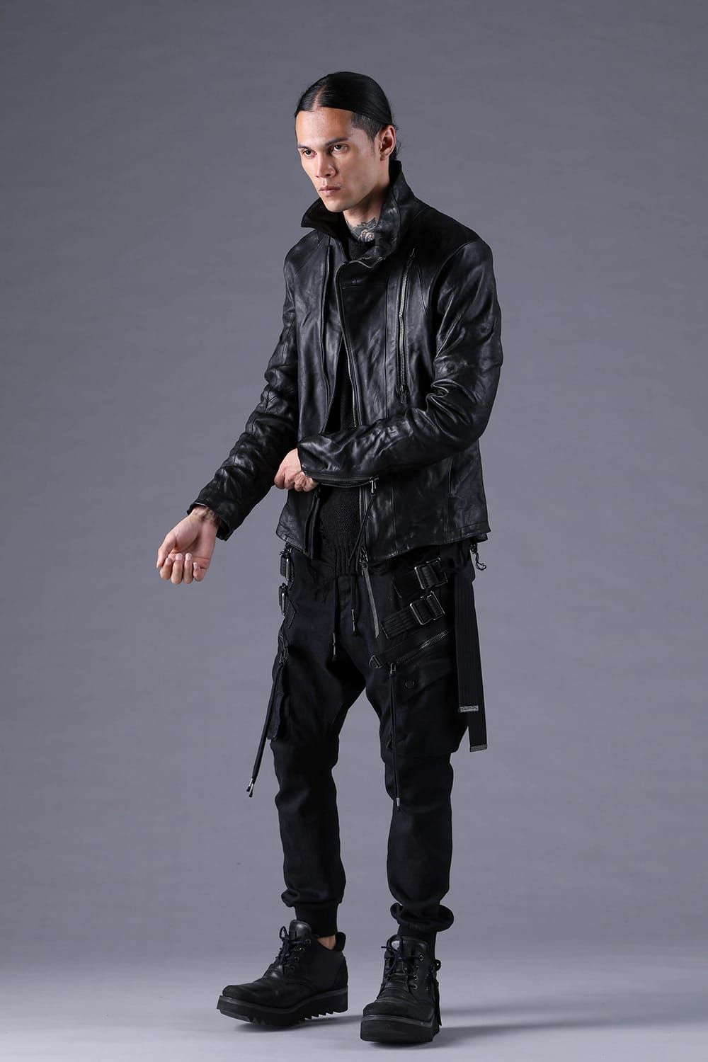 《2027SS先行予約分》Stretch Denim Adjustable Cargo Joggers Pants"Black" / ストレッチデニムアジャストカーゴジョガーパンツ"ブラック"
