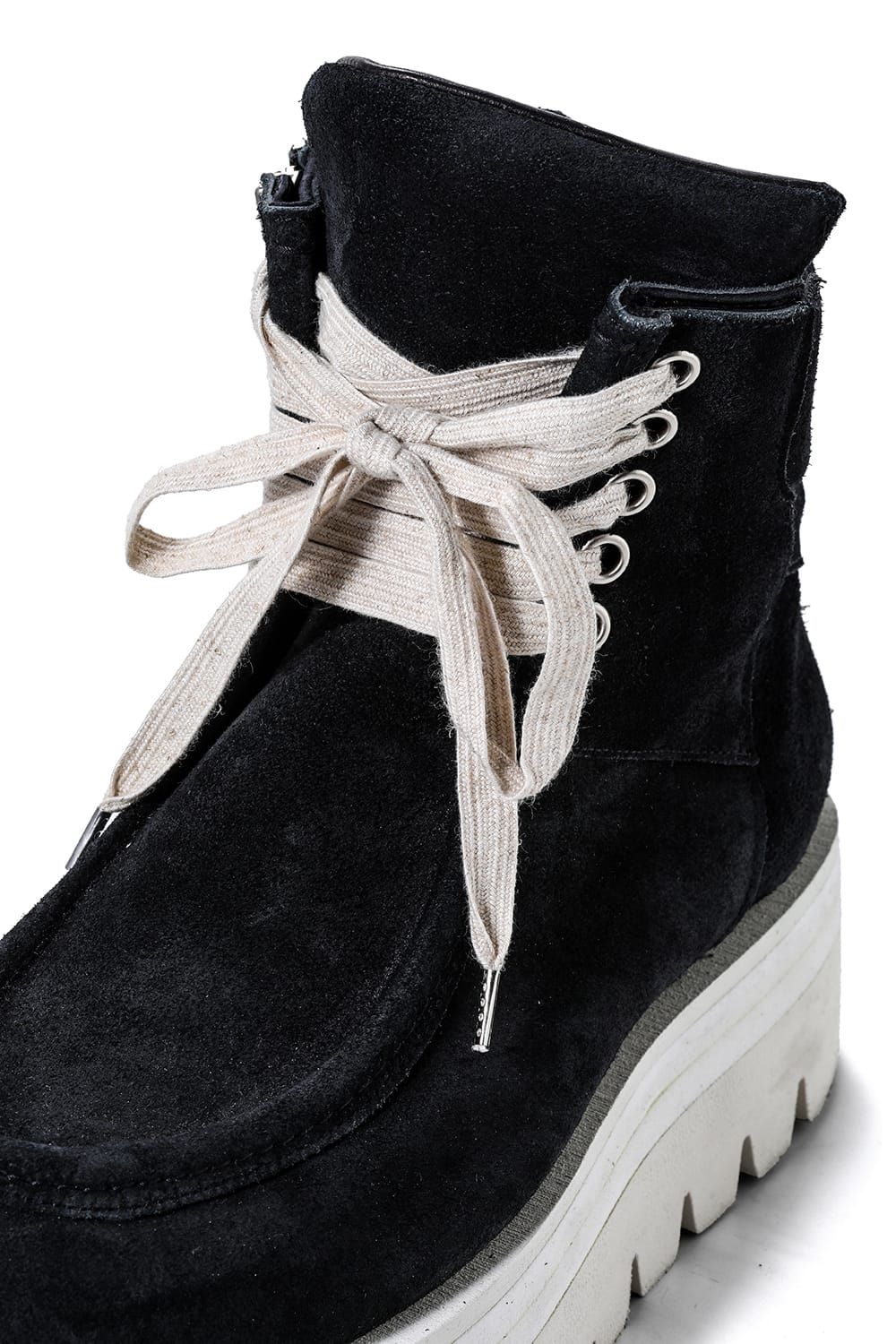 《2027SS先行予約分》Moccasin Boots "All Black / Black × White" / モカシンブーツ "オールブラック / ブラック×ホワイト"