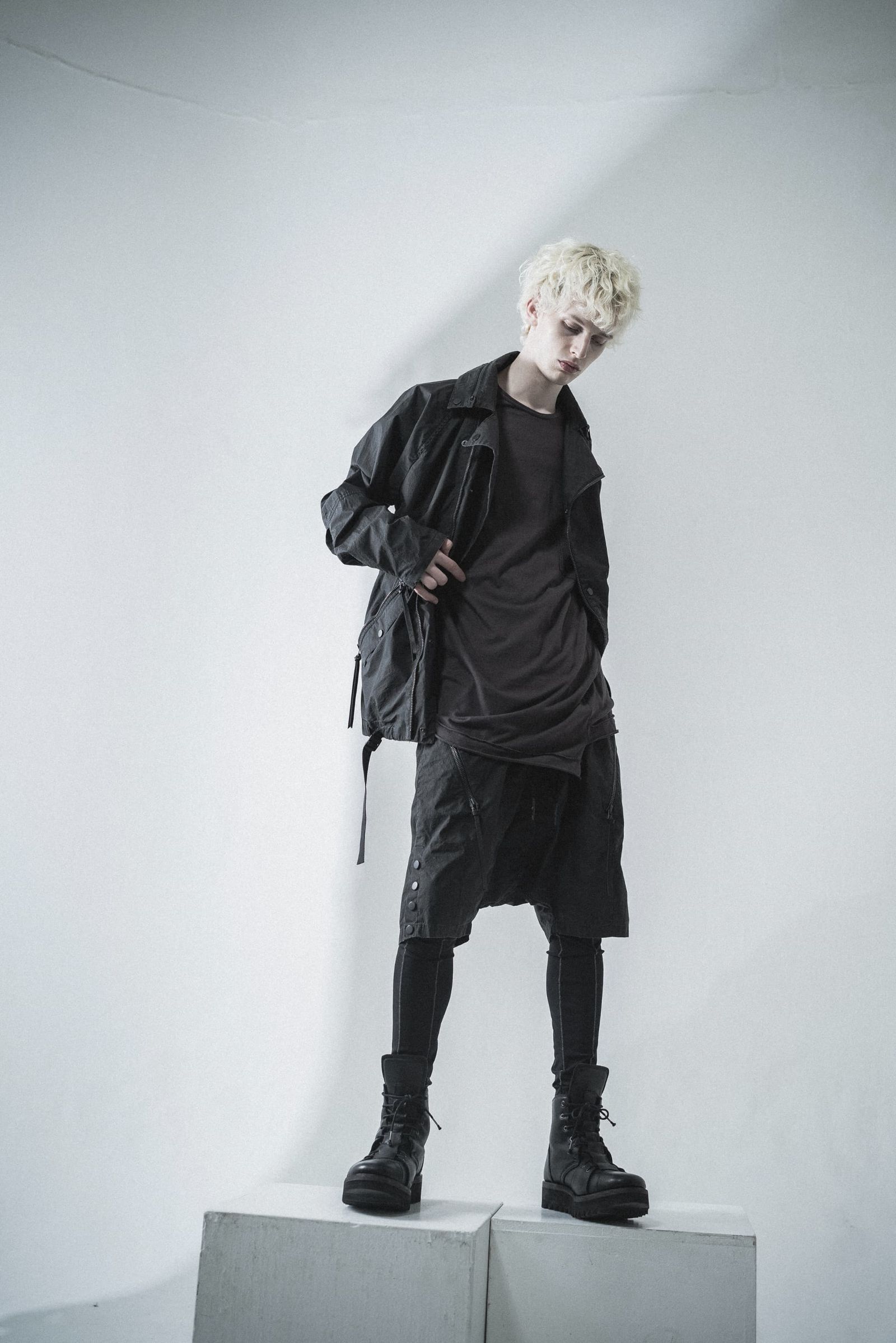 《2027SS先行予約分》Pigment-Coated Harem Shorts"Black" / 顔料コーティングサルエルショートパンツ"ブラック"