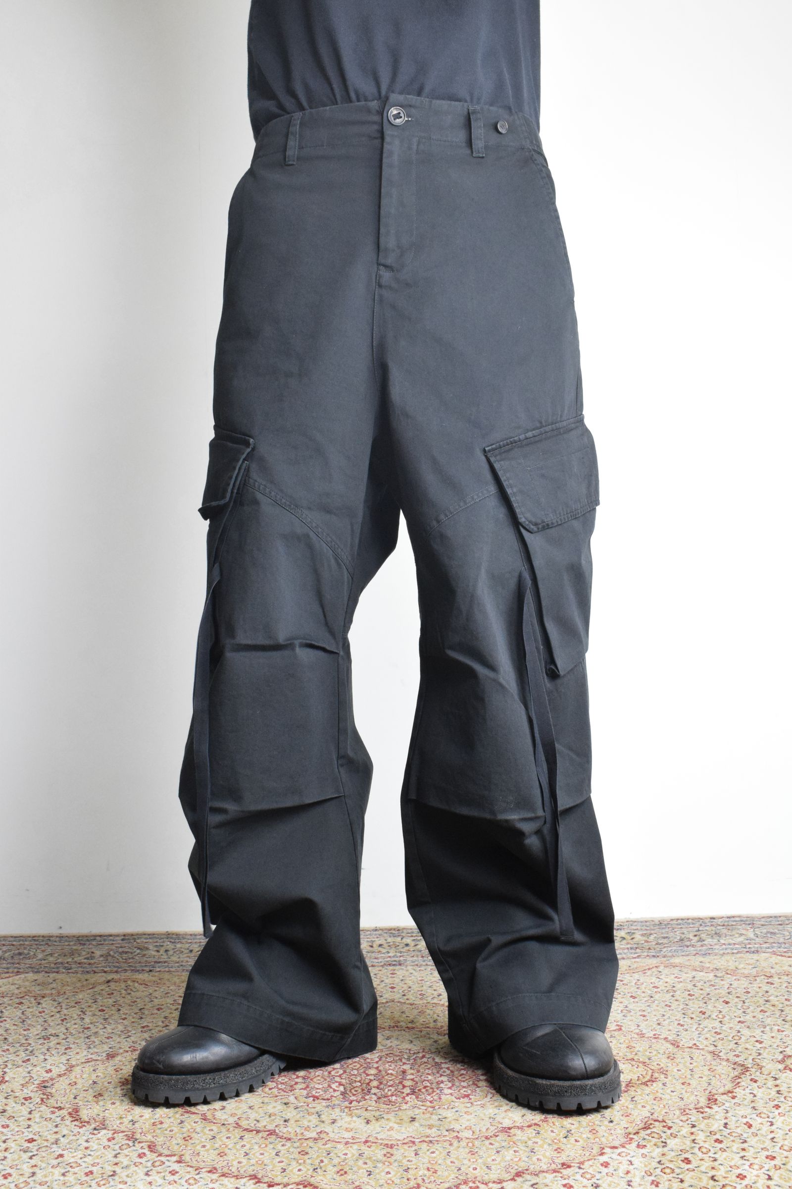 Cargo Flared pants"Black" / カーゴフレアパンツ"ブラック"