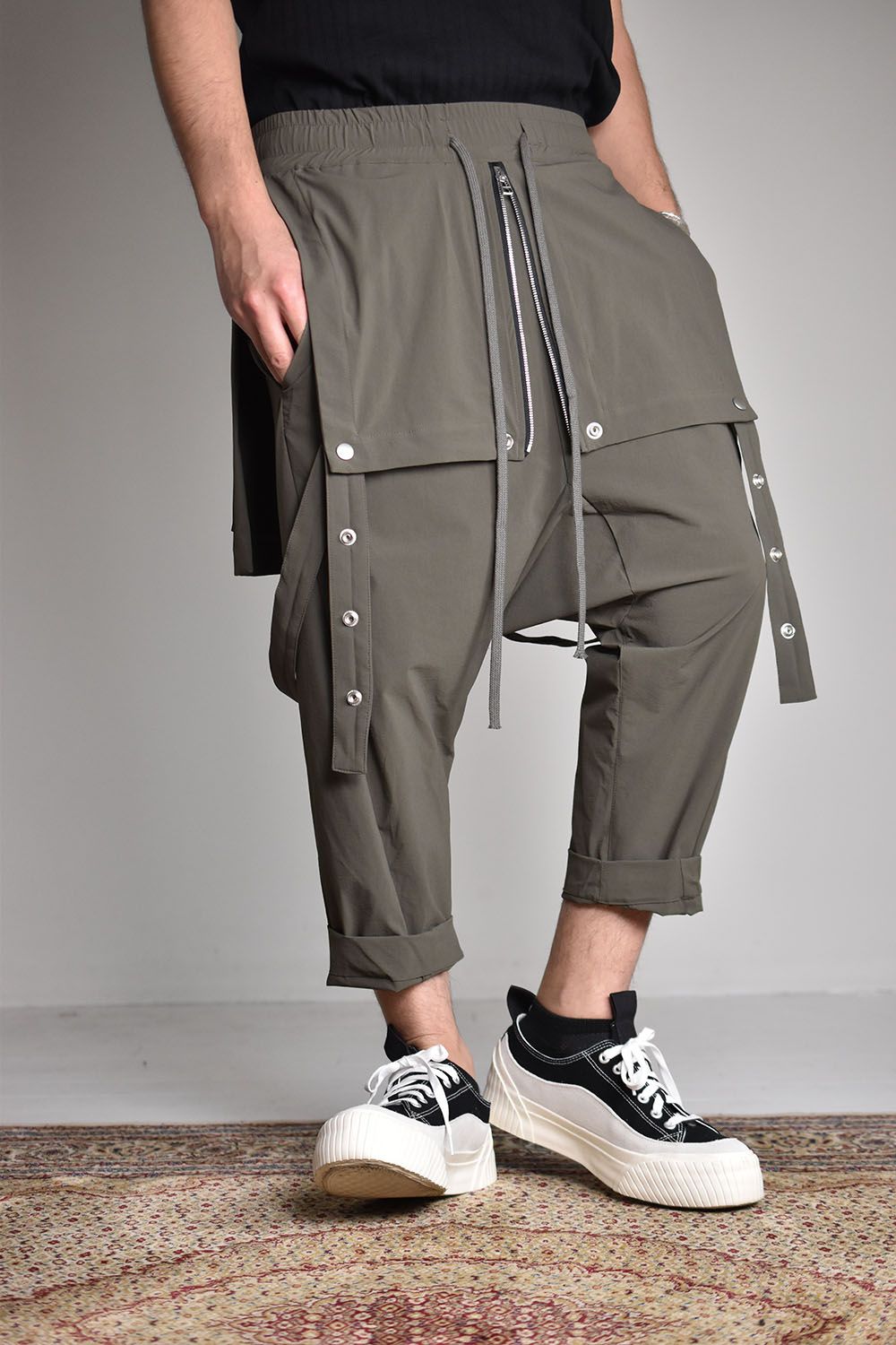 Skirt Combi suspenders Pants"Olive"/スカートコンビサスペンダーパンツ"オリーブ"