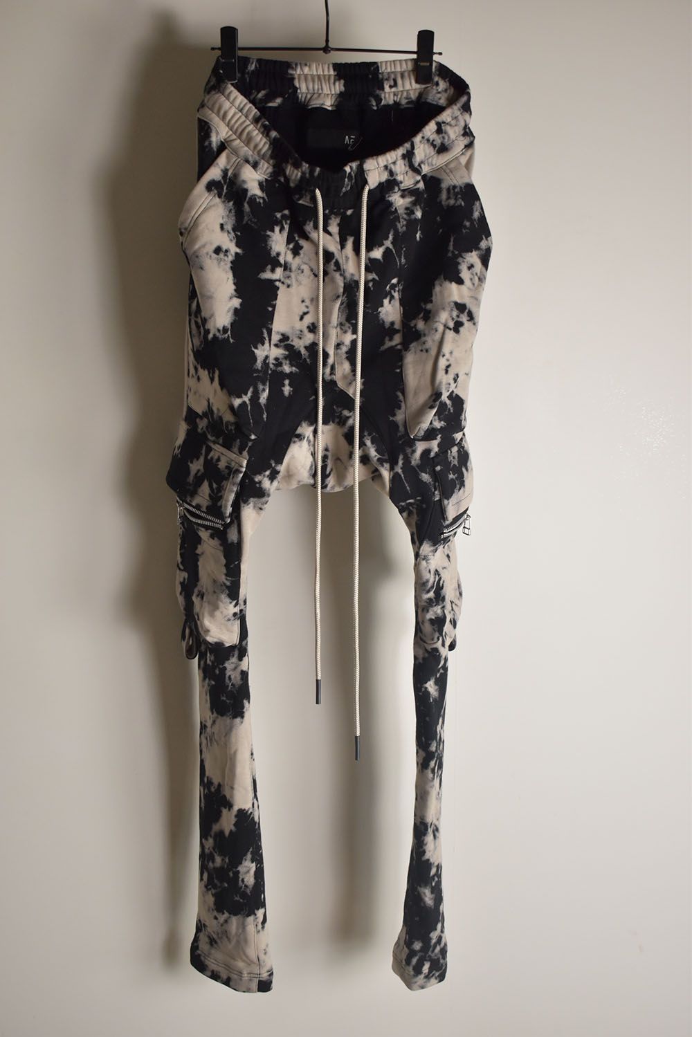 Discharge Pinting Cargo Sarouel Skinny"Black×Ivory" /ディスチャージプリントカーゴサルエルスキニー"ブラック×アイボリー"