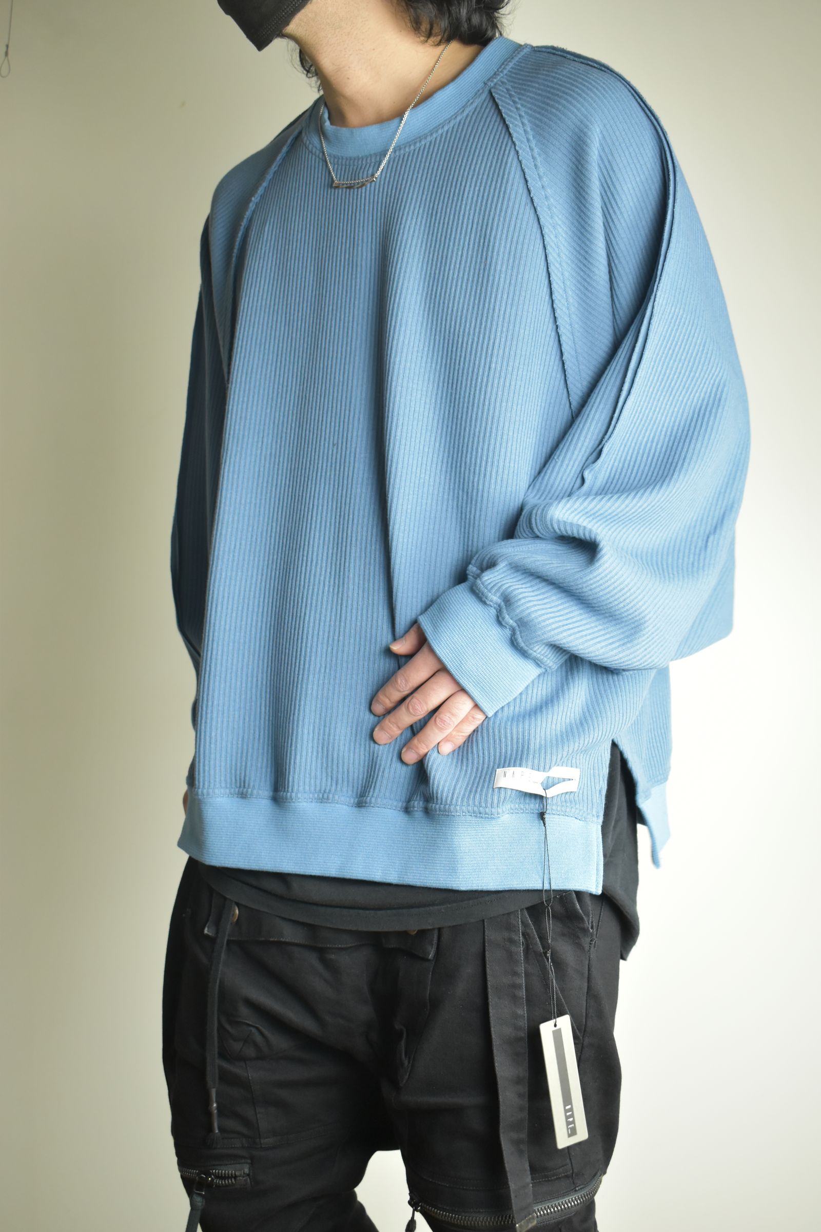 Rail Knit Dolman Sleeve"Blue" / レールニットドルマンスリーブ"ブルー"