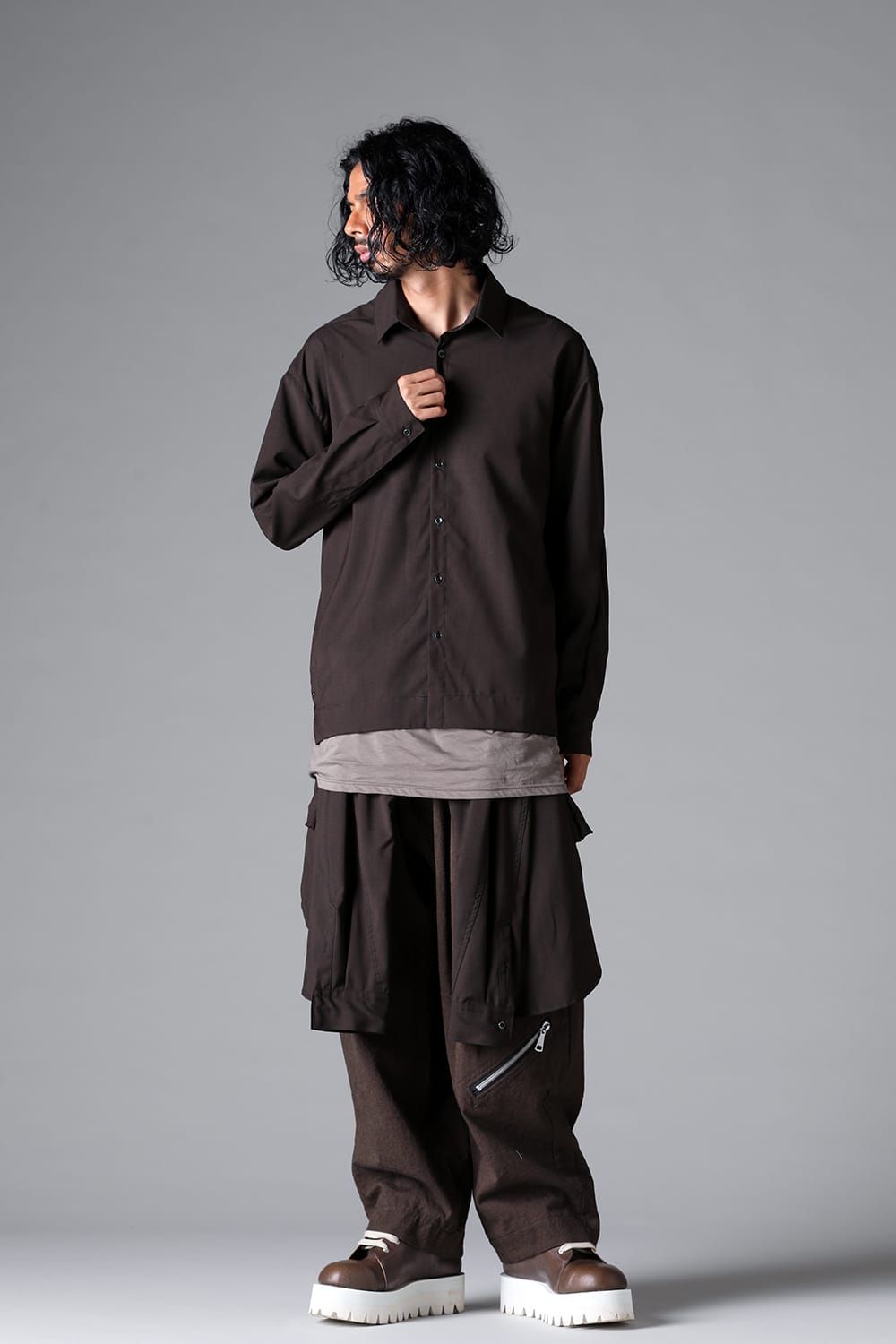《2026SS先行予約》Abstract Shirt"Black / Grey /Brown" / アブストラクトシャツ"ブラック/グレー/ブラウン"