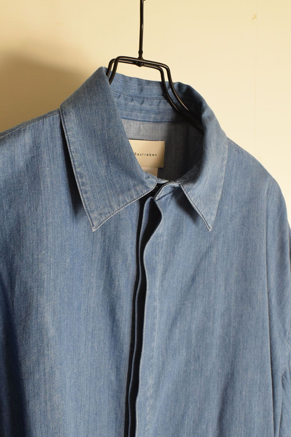 Detachable Sleeve Hook Cuff Shirt"Blue Washed" / デタッチャブルスリーブホックカフスシャツ"ブルーウォッシュド"