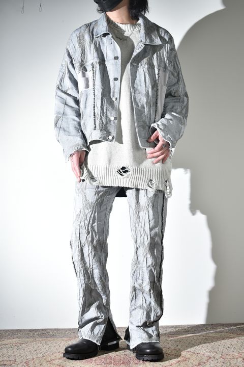 Licht Bestreben 2026SS クリーンな配色に退廃的にジャガードを施したセットアップ