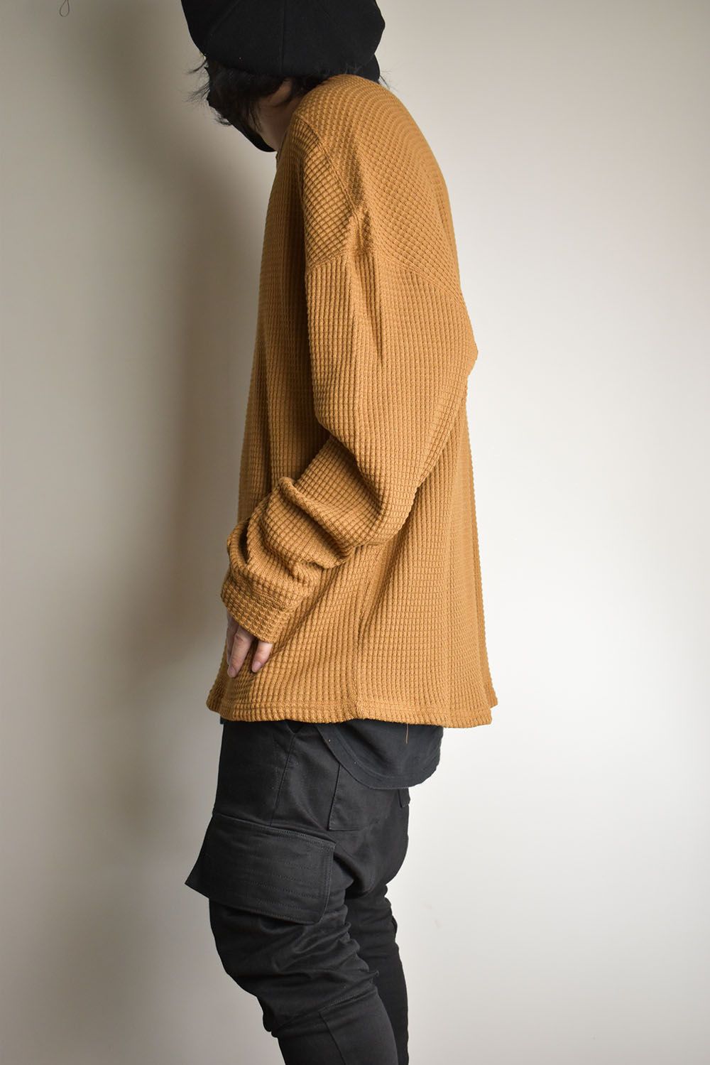 Heavy Waffle Over Size Top"Camel" / ヘビーワッフルオーバーサイズトップ"キャメル"