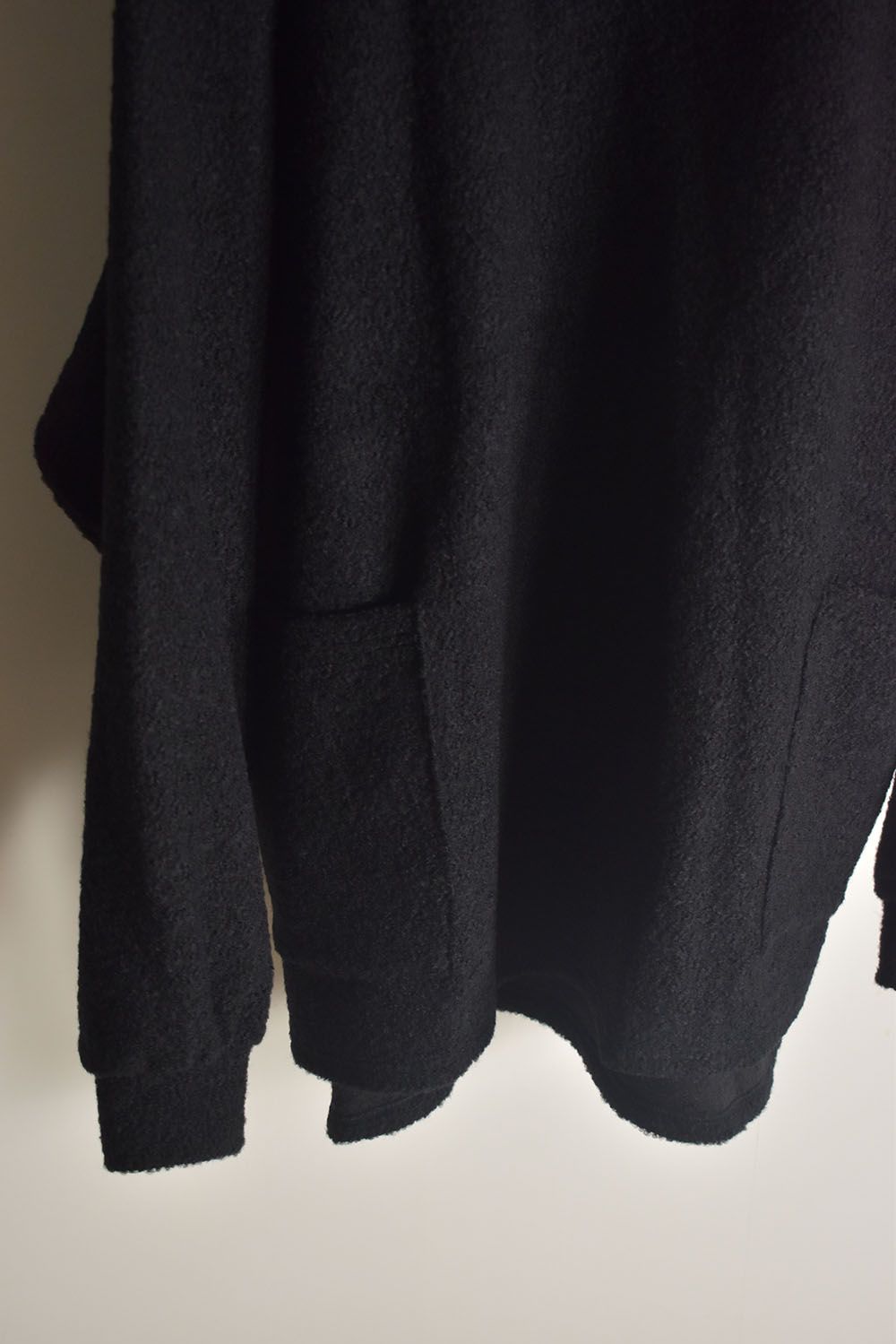 Loop Knit High Neck Long Sleeve T-Shirt "Black" / ループニットハイネックロングスリーブTシャツ"ブラック"