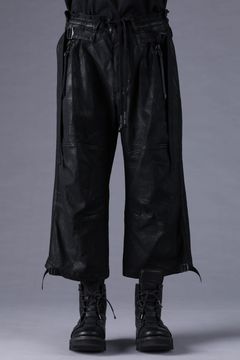 《2027SS先行予約分》Product Coated Dry Jersey Wide-Leg Cropped Pants"Black" / 製品コーティングドライジャージーワイドクロップドパンツ"ブラック"