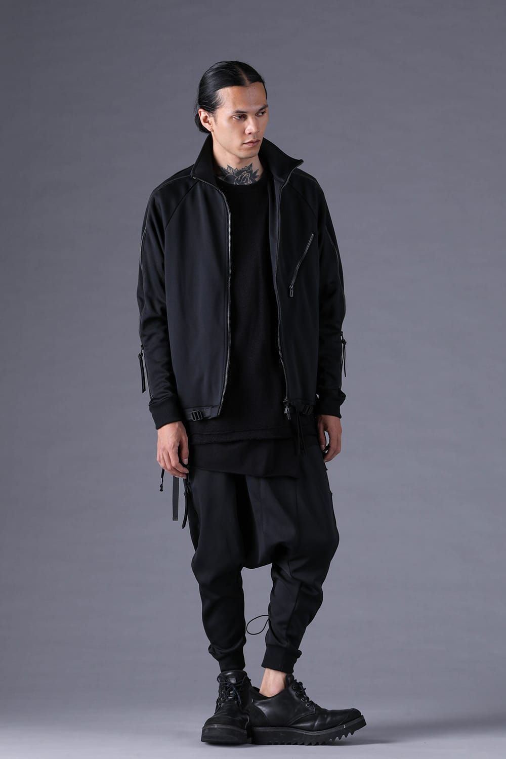 《2027SS先行予約分》Zip-Line Track Sarrouel Pants"Black" / ジップライン トラックサルエルパンツ"ブラック"