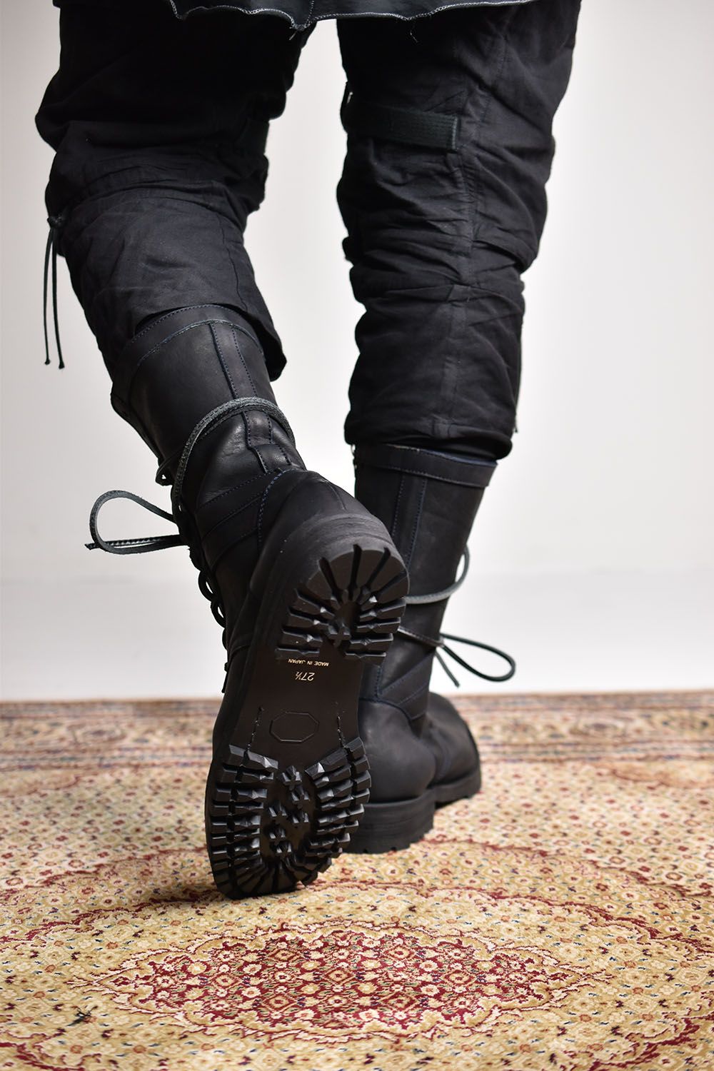 Double Shoulder Combat Boots"Midnight Black"/ダブルショルダーコンバットブーツ"ミッドナイトブラック"