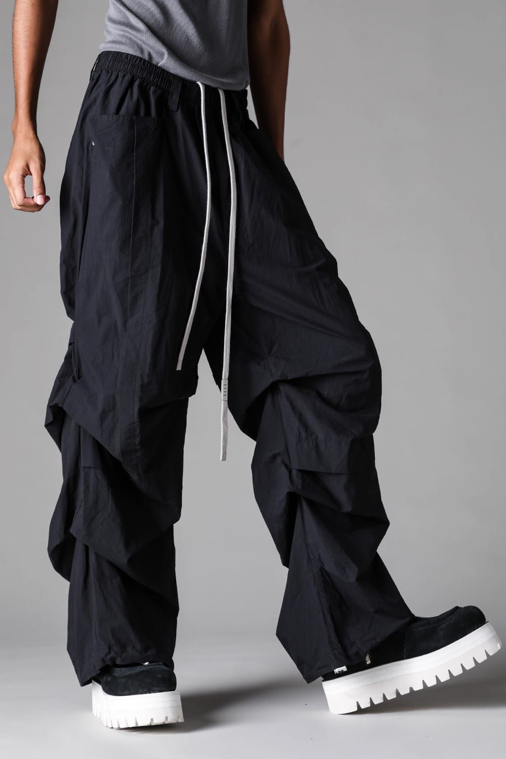 《2027SS先行予約》Tuck Wide Pants "Black / L.Grey" / タックワイドパンツ"ブラック/ライトグレー"