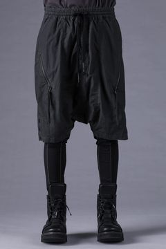 《2027SS先行予約分》Pigment-Coated Harem Shorts"Black" / 顔料コーティングサルエルショートパンツ"ブラック"
