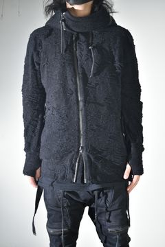 Damage Pile Zip-Up Hoodie"Black" / ダメージパイルジップアップフーディー"ブラック"