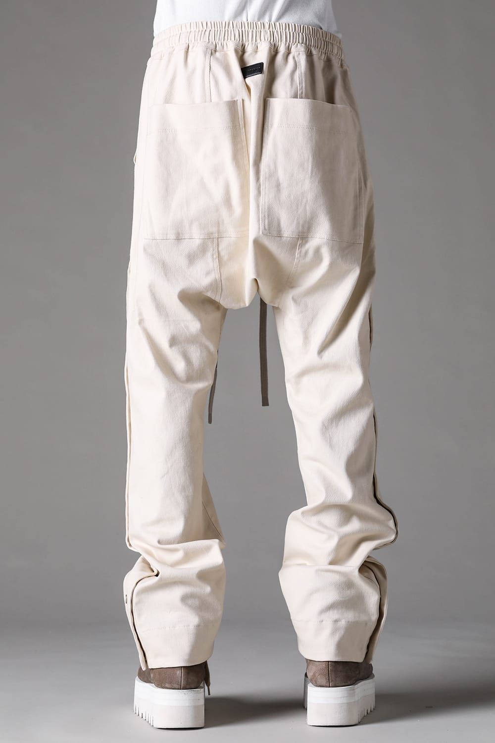 《2027SS先行予約》Side Snap Sarrouel Flare Pants"Black / Ivory" / サイドスナップサルエルフレアパンツ "ブラック / アイボリー"
