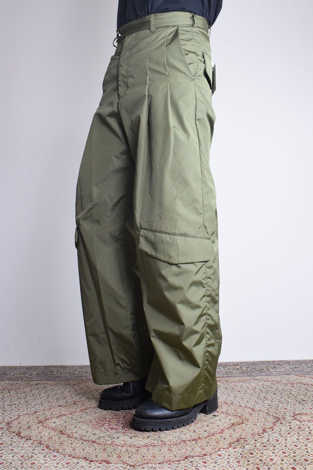 Shingle Flap Baggy Trousers "Military Green" / シンフラップバギートラウザー"ミリタリーグリーン"