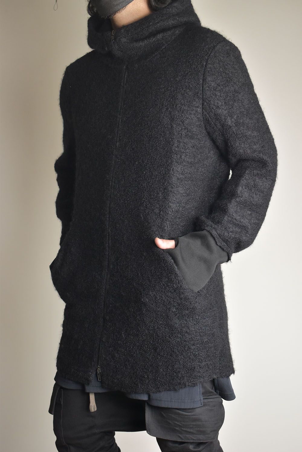 Mohair Knit Zip Hoodie "Black" / モヘアニットジップフーディ"ブラック"