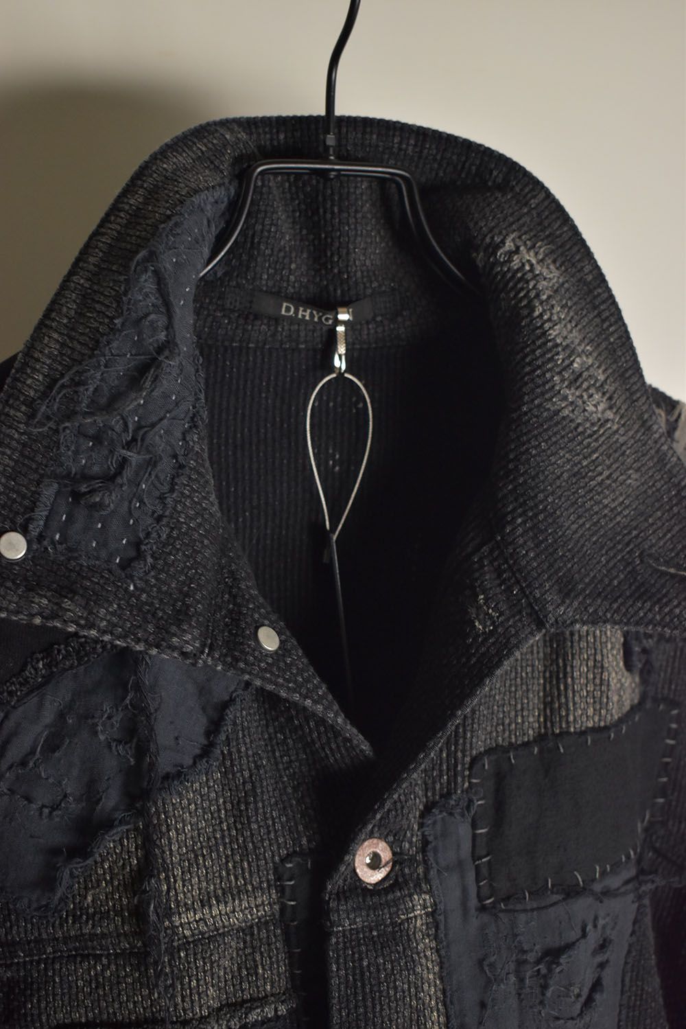 Crust Damage Repair Sashiko Jacquard Jacket "Black" / クラストダメージリペア刺子ジャガードジャケット"ブラック"
