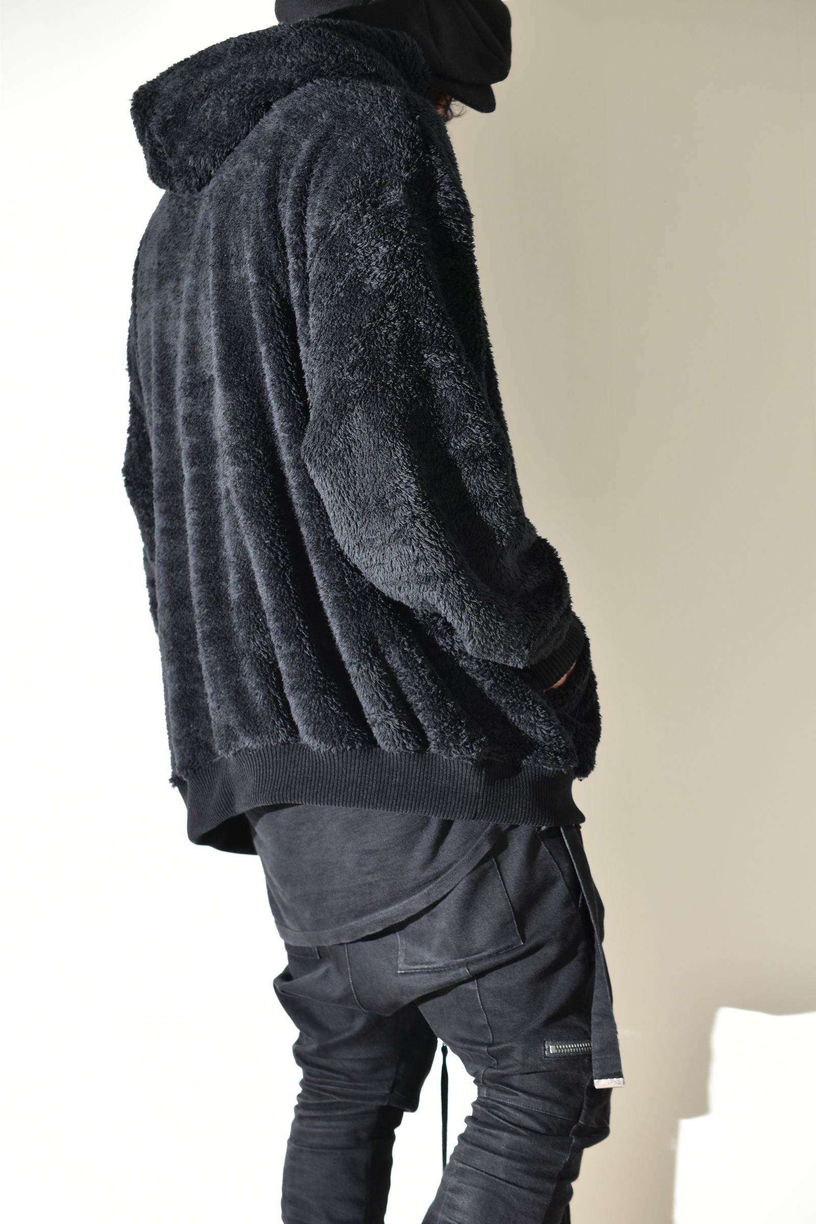 Fleece Big Hoodie "Black" / フリースビッグフーディ "ブラック"
