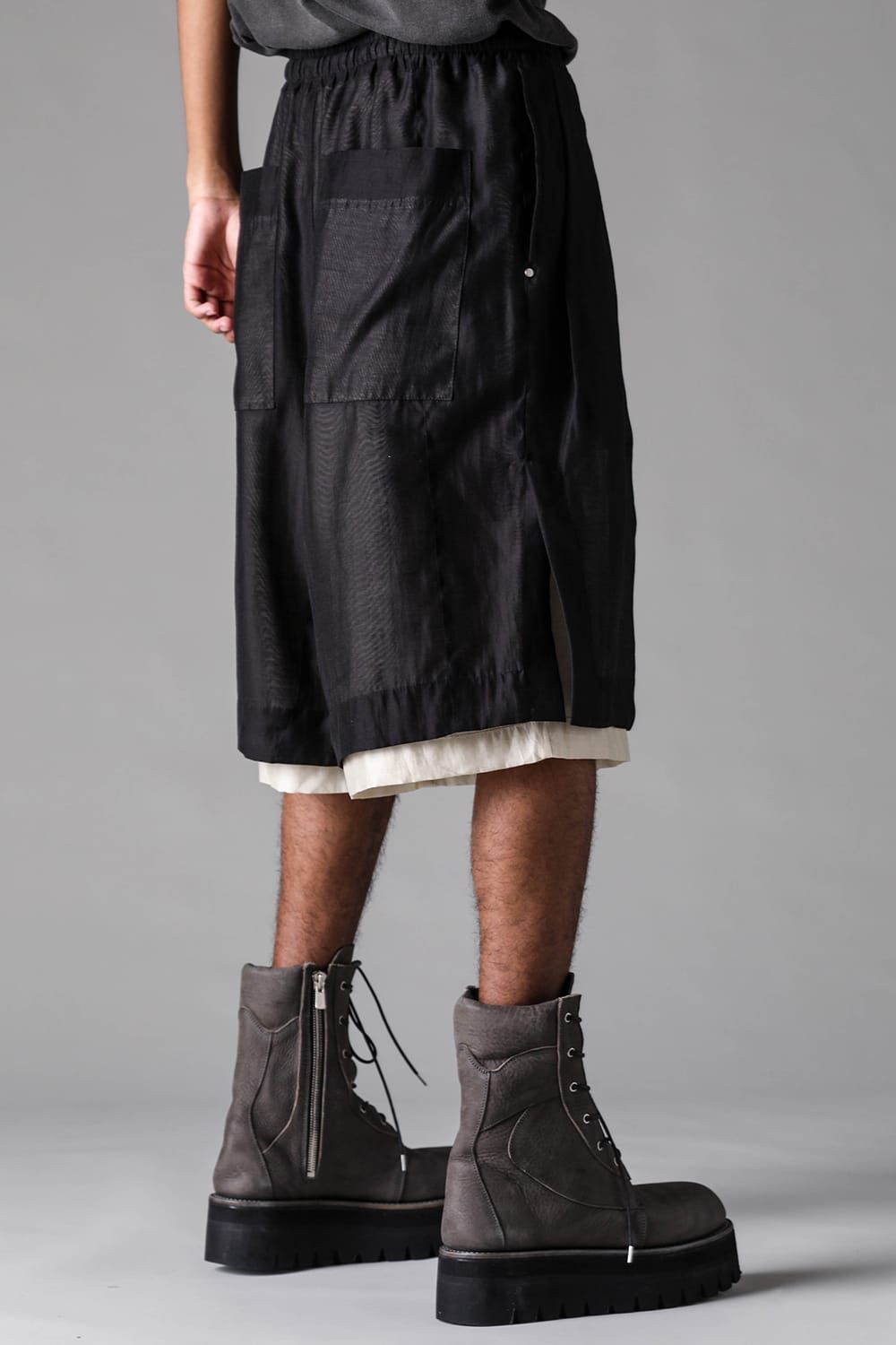 《2027SS先行予約》Layerd Wide Shorts"Black" / レイヤードワイドショーツ"ブラック"