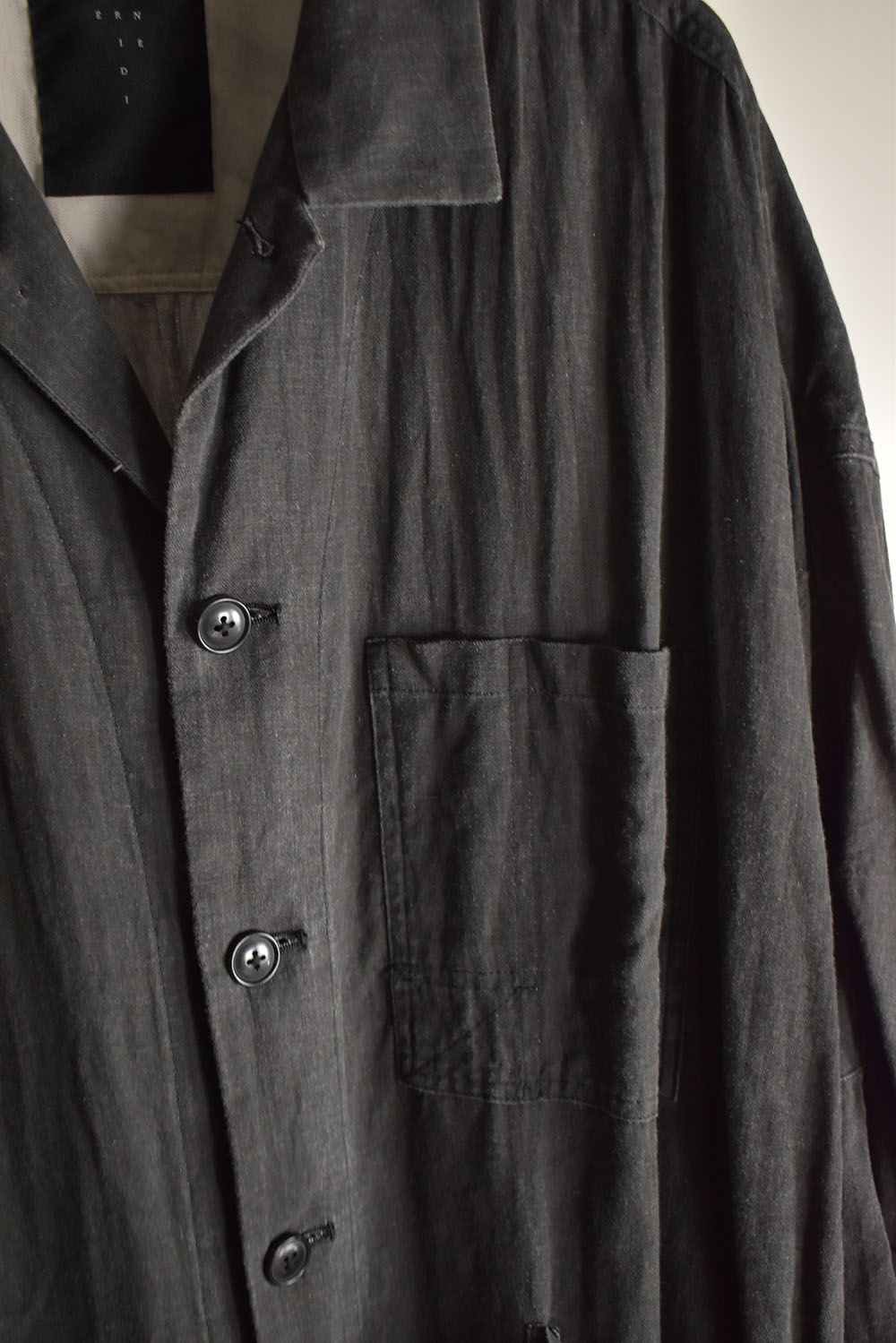 Pigmented Viera Shop Coat"Charcoal" / 顔料刷りビエラショップコート"チャコール"