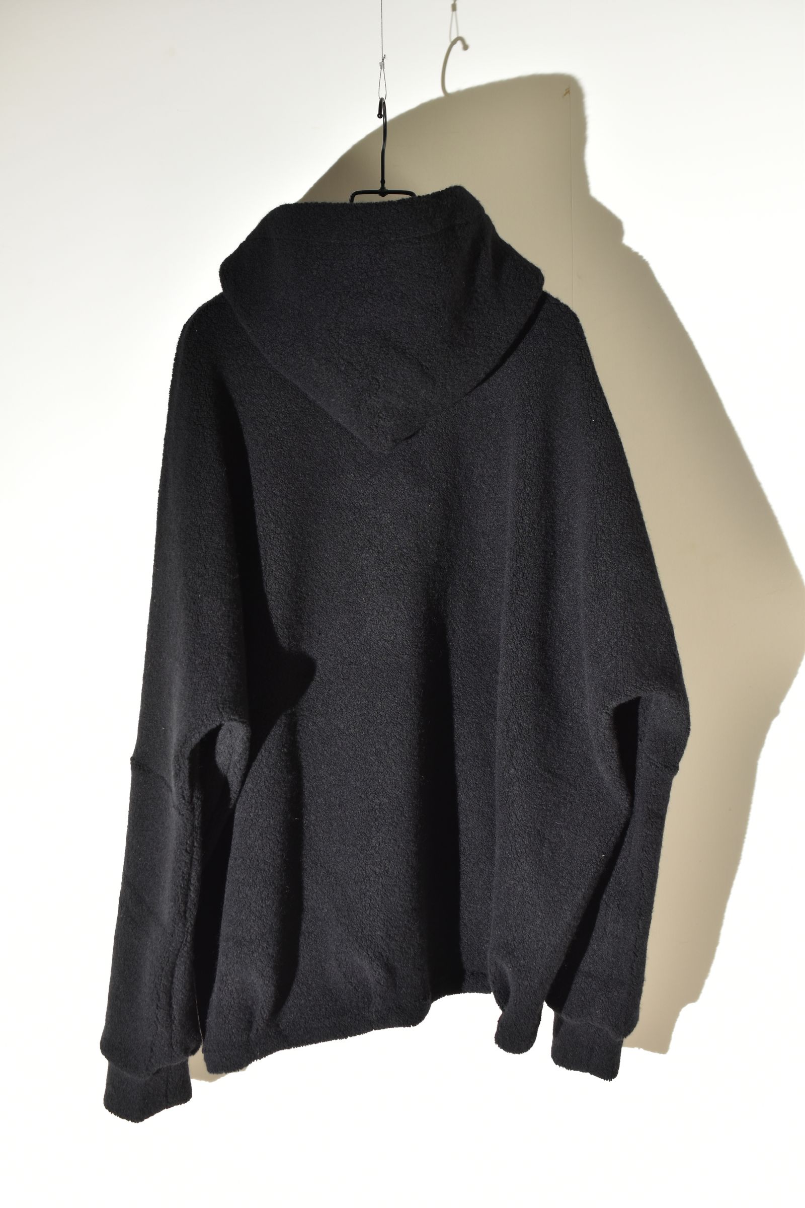 Sheep Pile Knit Dolman Hoodie Pullover"Black" / シープパイルニットドルマンフーディプルオーバー"ブラック"