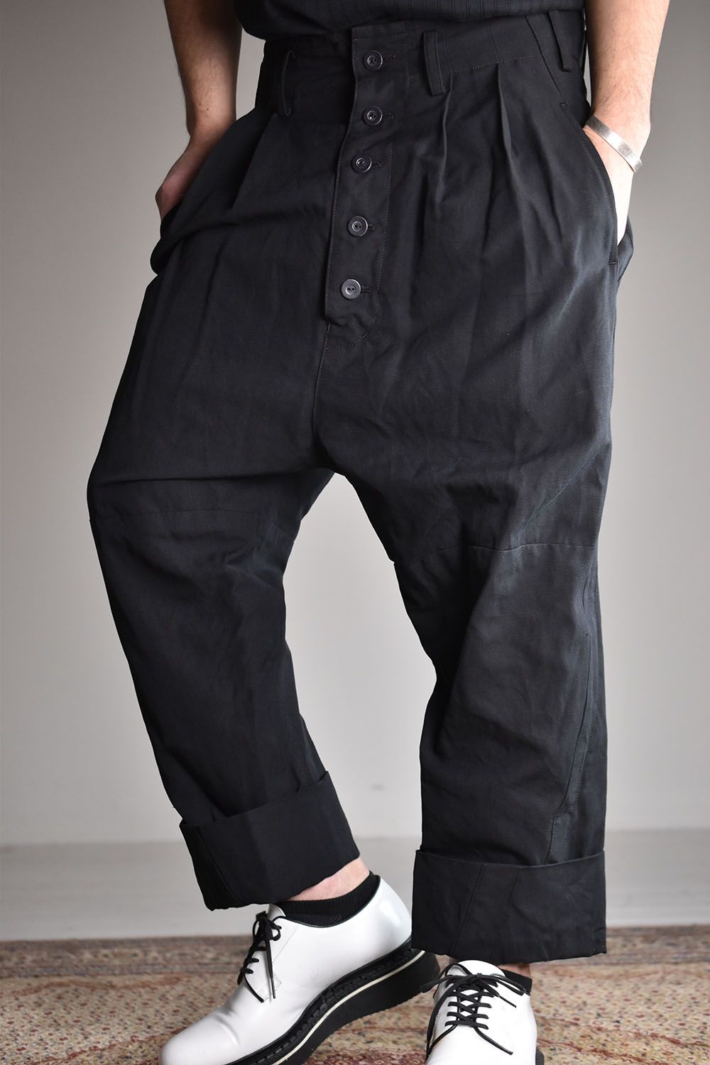Drop Crotch 2Tuck  Pants"Black"/ドロップクロッチ2タックパンツ"ブラック"