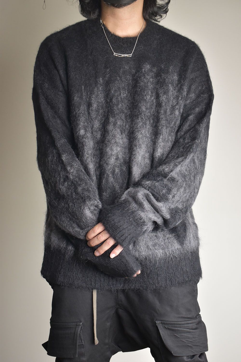 Mohair Alpaca Knit Pullover"Black Grap" / モヘアアルパカニットプルオーバー"ブラックグレープ"