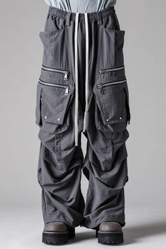 《2027SS先行予約》Rayon Nylon Cargo Tuck Wide Pants"Black / Grey / L.Khaki" /レーヨンナイロンカーゴタックワイドパンツ"ブラック/グレー/ライトカーキ"