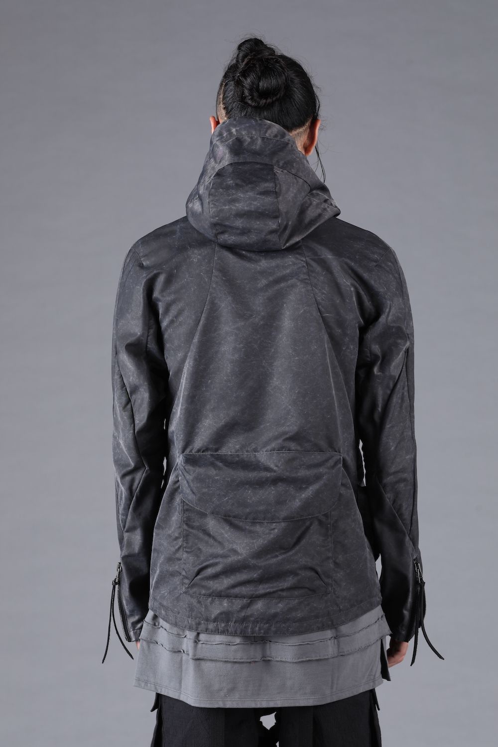 Pigment Coated Washer Nylon Hooded Jacket"Black" / 顔料コーティングワッシャーナイロンフーデットジャケット"ブラック"