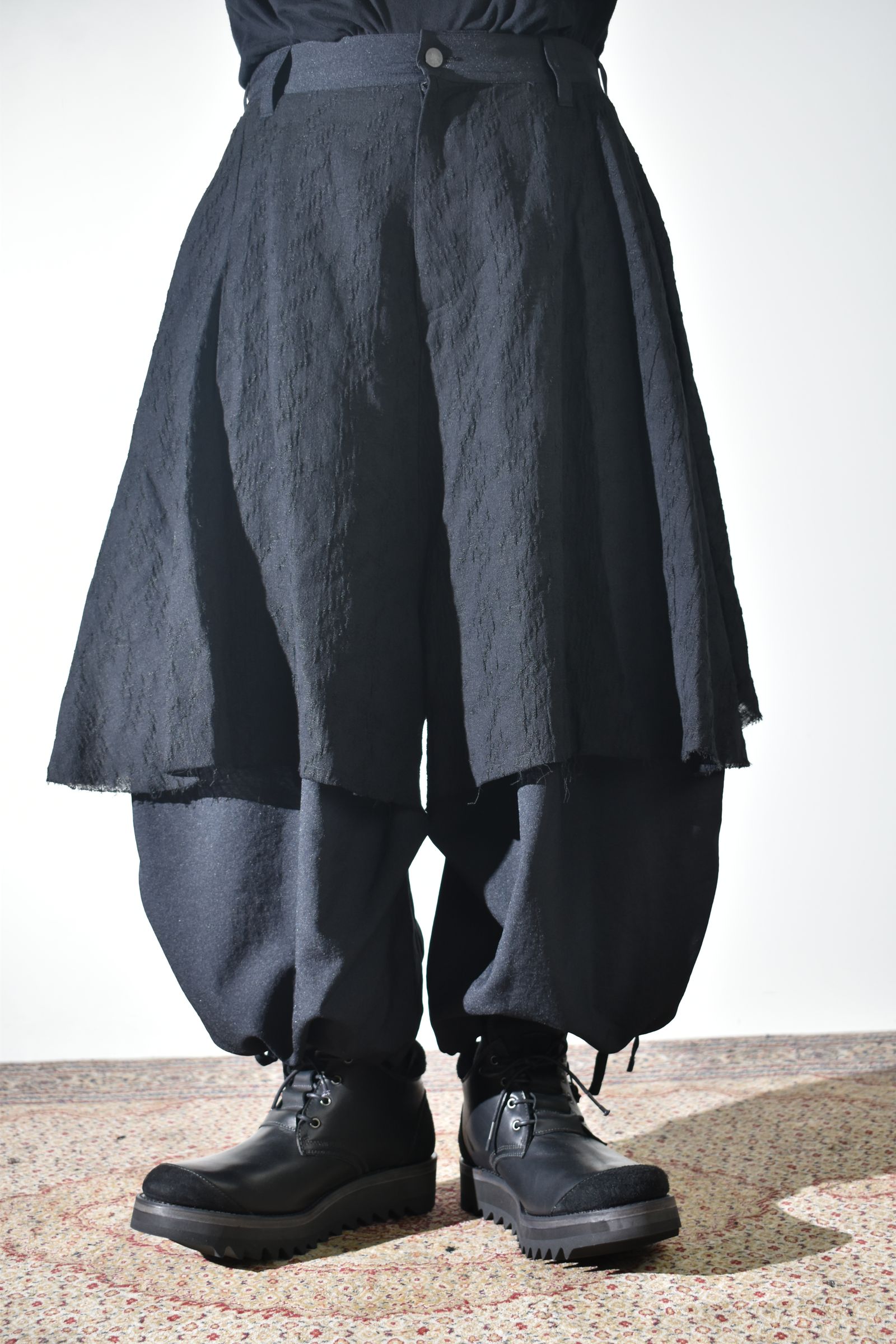 Layerd Wide Sarrouel"Black" /  レイヤードワイドサルエル"ブラック"