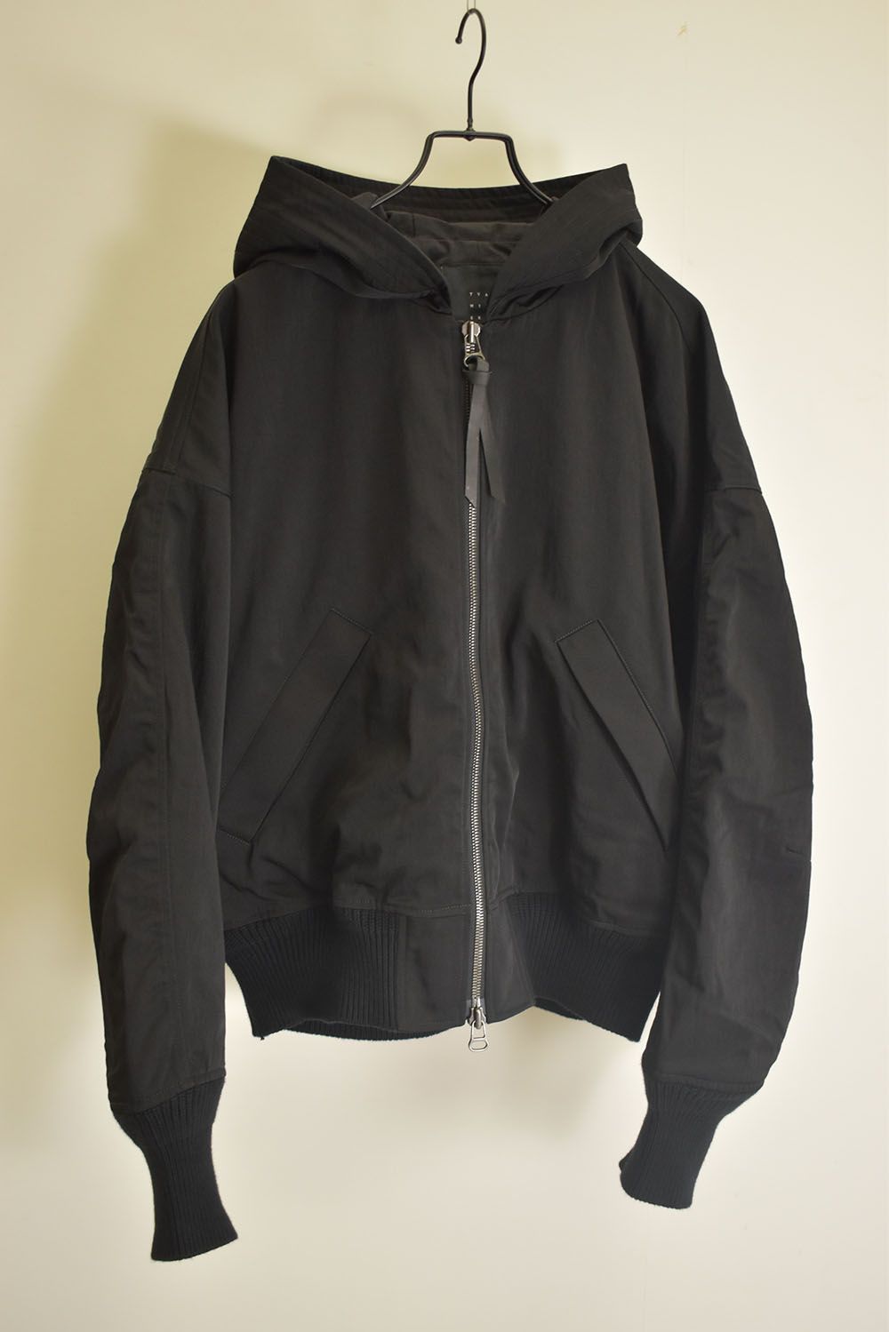 Nylon Wool Twill Hooded Jacket"Black" / ナイロンウールツイルフーデッドジャケット"ブラック"