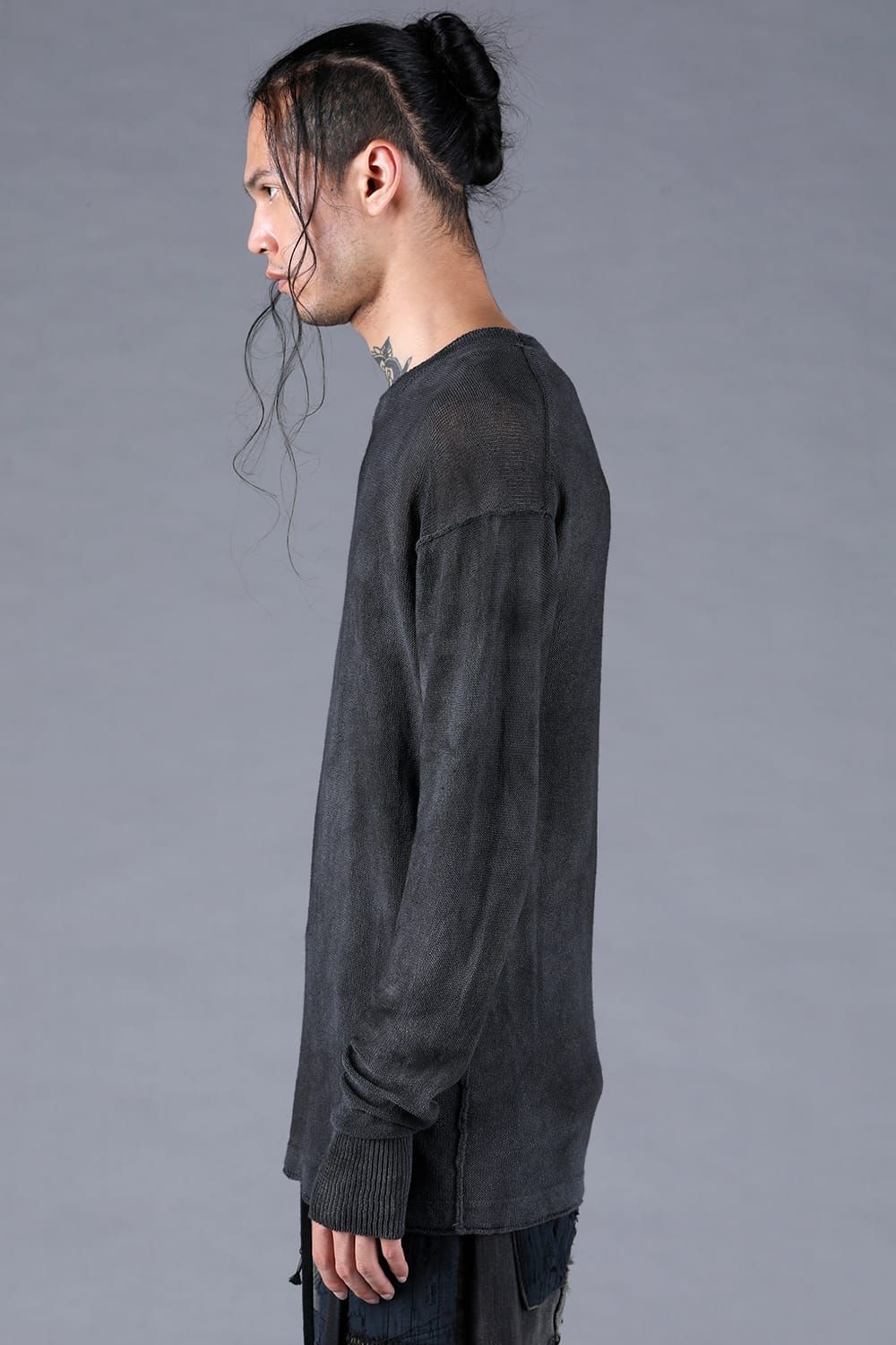 7G Paper Yarn Knit Pullover"Black" / 7Gペーパーヤーンニットプルオーバー"ブラック"