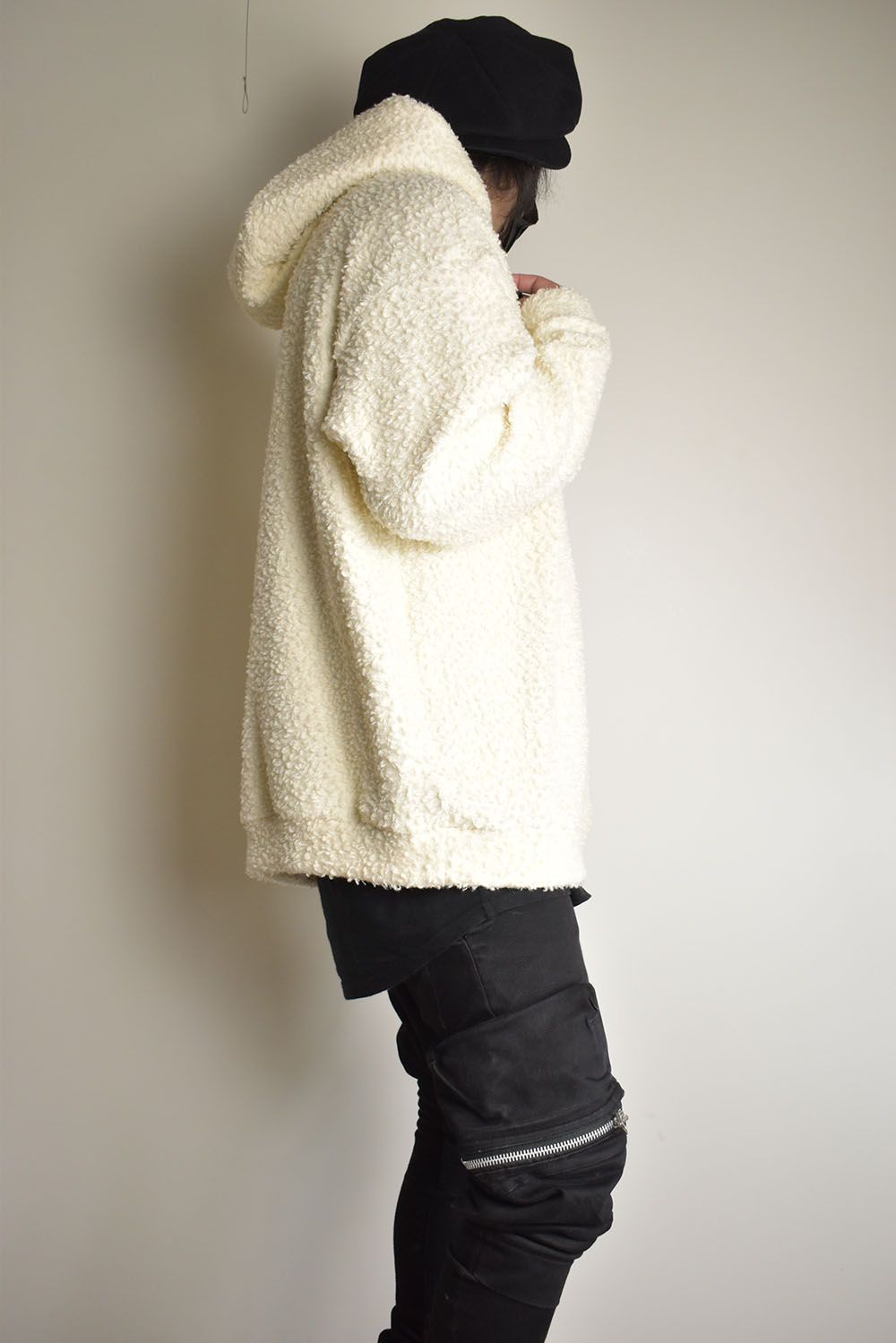 Wool Cotton Boa Hoodie Pullover"White" /  ウールコットンボアフーディプルオーバー"ホワイト"