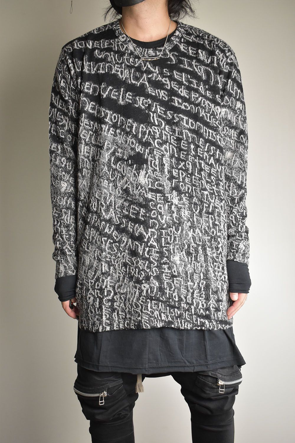 OVERSIZED LAYERED LONG SLEEVE T SHIRT"Black"/オーバーサイズドレイヤードロングスリーブTeeシャツ"ブラック"