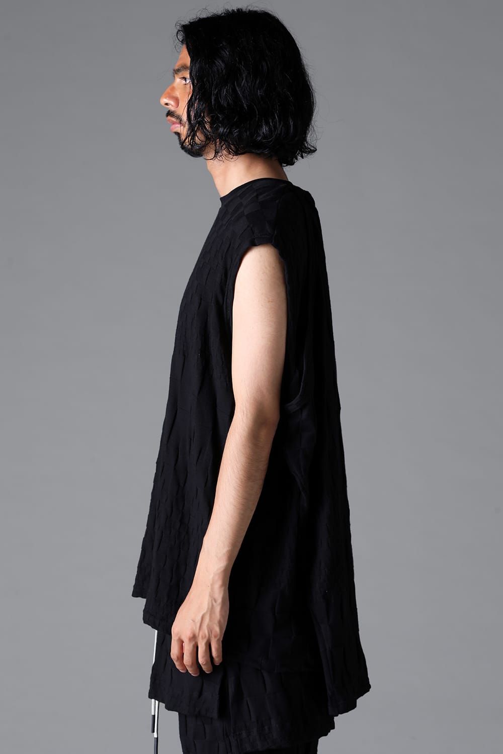 《2026SS先行予約》Gradient Plaid Pattern Shiva Long Sleeve Tee "Black / Cream" / グラデーションチェックパターンシヴァロングスリーブ"ブラック/クリーム"