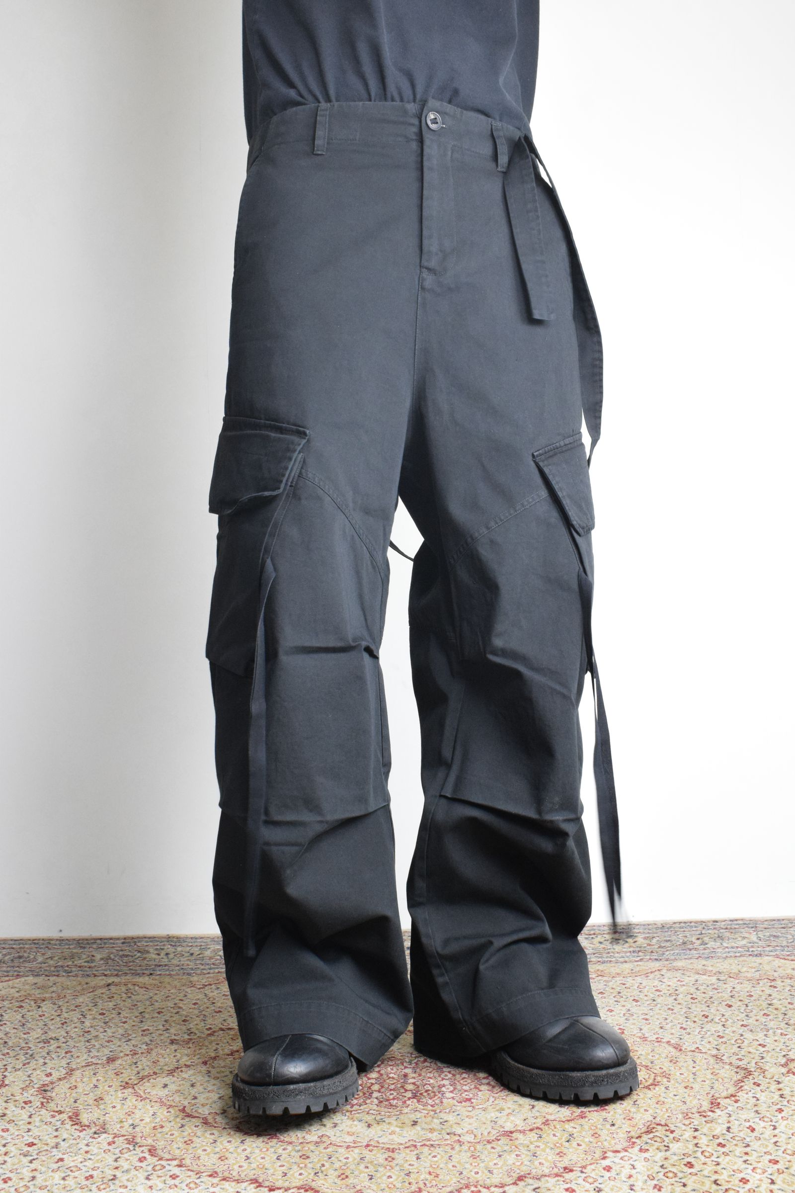 Cargo Flared pants"Black" / カーゴフレアパンツ"ブラック"