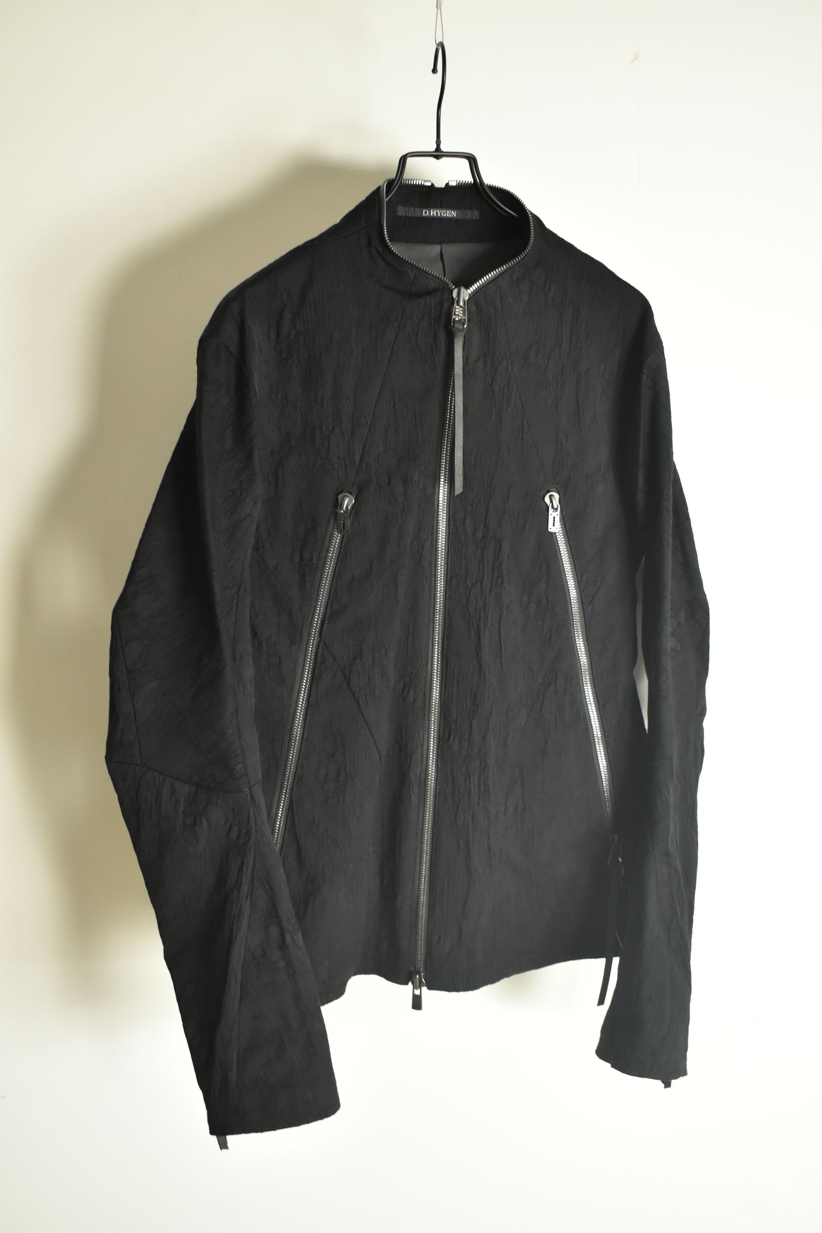 Damage Jacquard Single Rider Jacket"Black" / ダメージジャガードシングルライダースジャケット"ブラック"