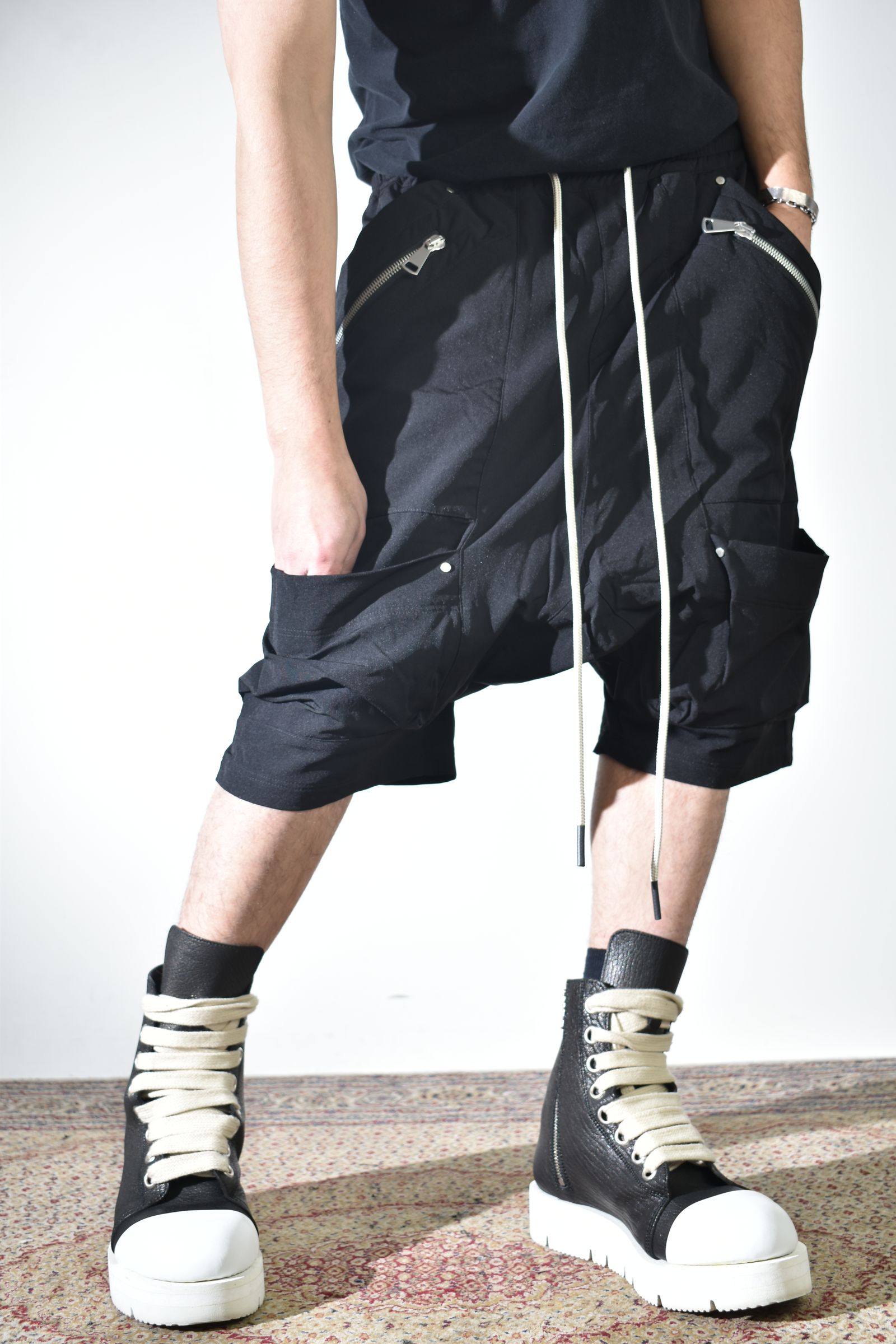 Stretch Nylon Cargo Shorts"Black" / ストレッチナイロンカーゴショーツ"ブラック"