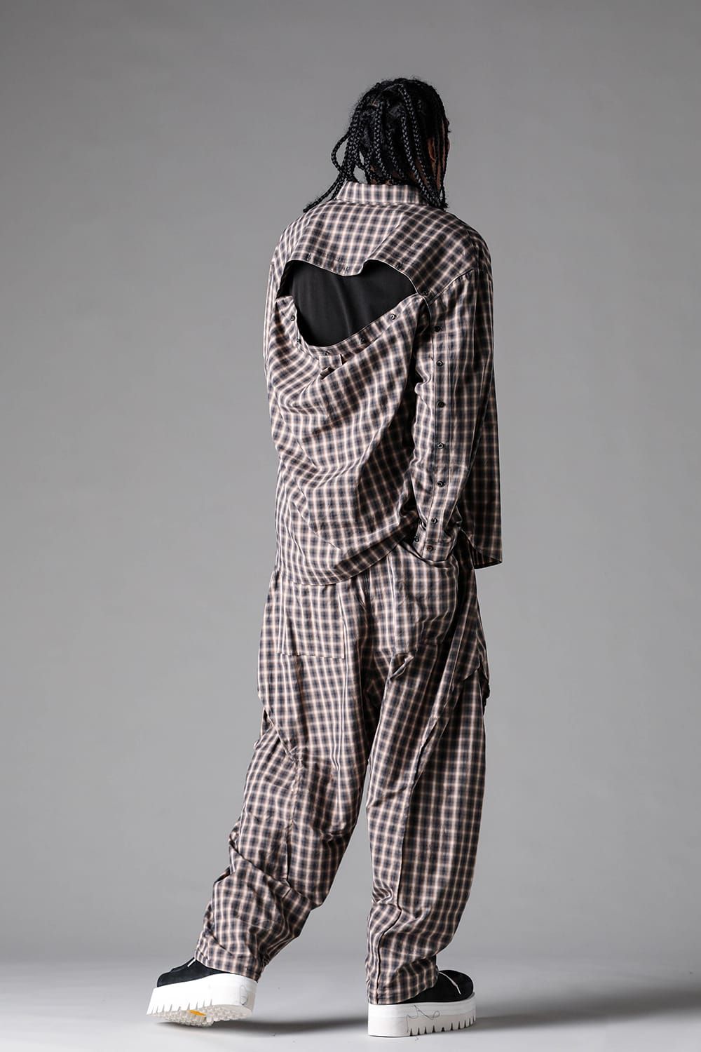 《2027SS先行予約》Plaid Side Tuck Tapared Pants"Black Plaid / Brown Plaid" / プレイドサイドタックテーパードパンツ"ブラックプレイド / ブラウンプレイド"