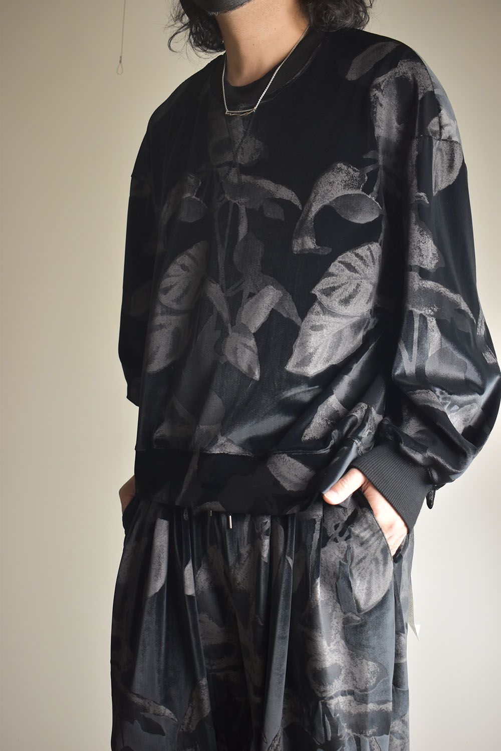 Crew Neck Side Vent Pullover"Black" / クルーネックサイドベンツプルオーバー"ブラック"
