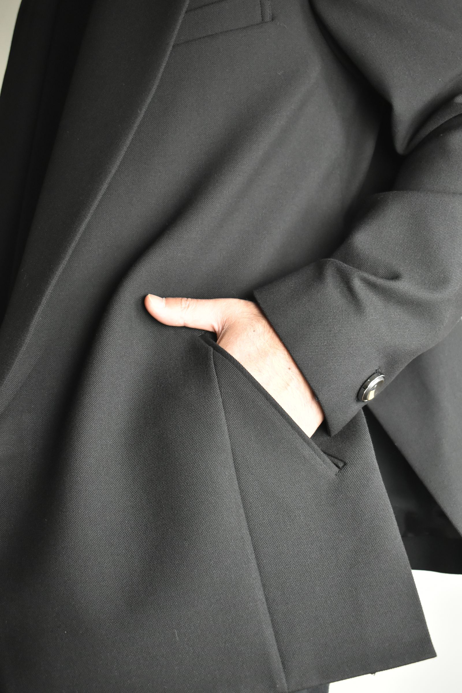 Notch Lapel Double Breasted Tailored Jacket "Black" / ノッチドラペルダブルブレストテーラードジャケット"ブラック"