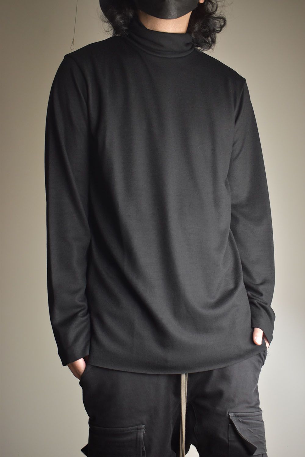 High Neck  Long Pullover "Black" / ハイネックロングプルオーバー"ブラック"
