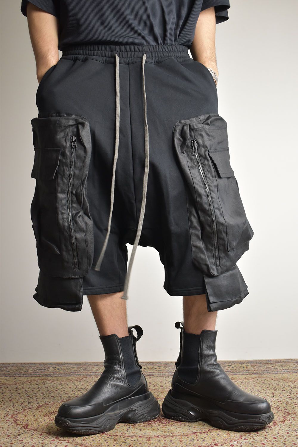 Combi Srouel Sweat Shorts"Black" / コンビサルエルスウェットショーツ"ブラック"