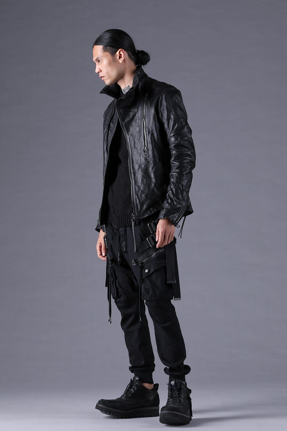 《2027SS先行予約分》Horse Leather High-Neck Jacket"Black" / ホースレザーハイネックジャケット"ブラック"